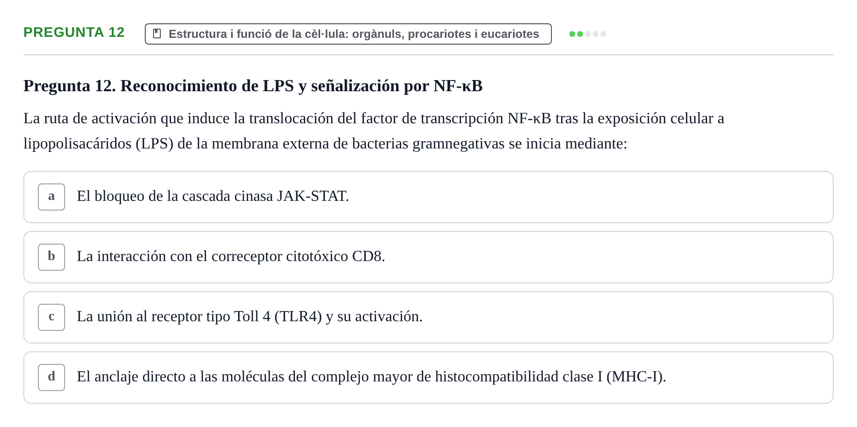 Enunciado: Pregunta 12