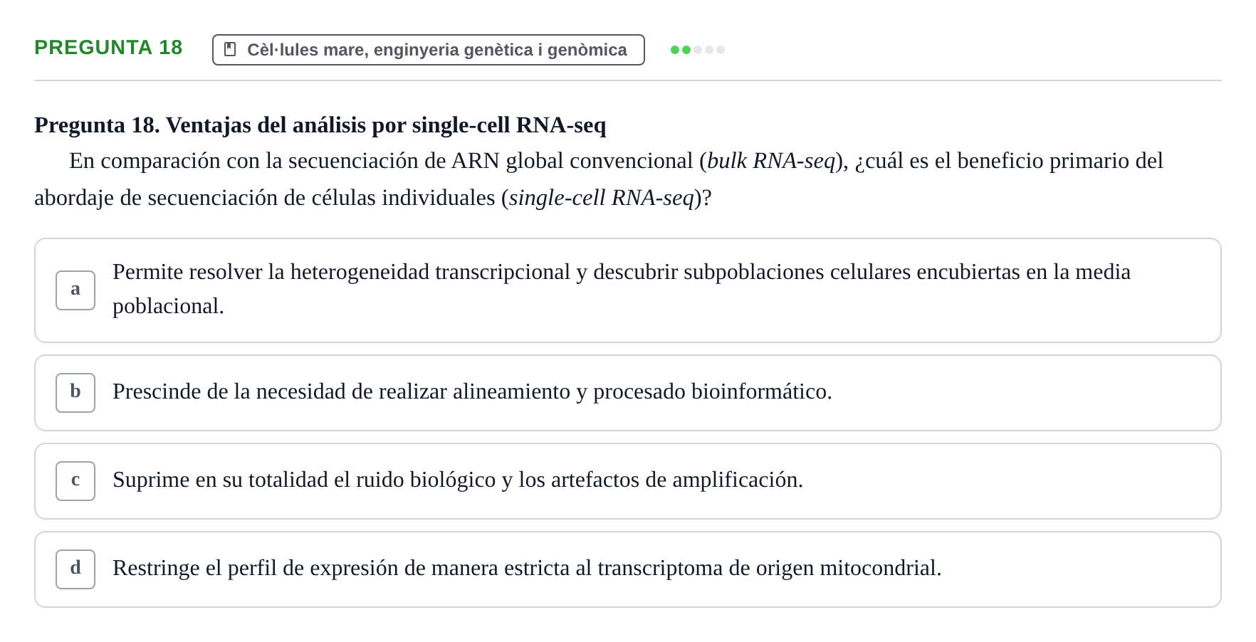 Enunciado: Pregunta 18
