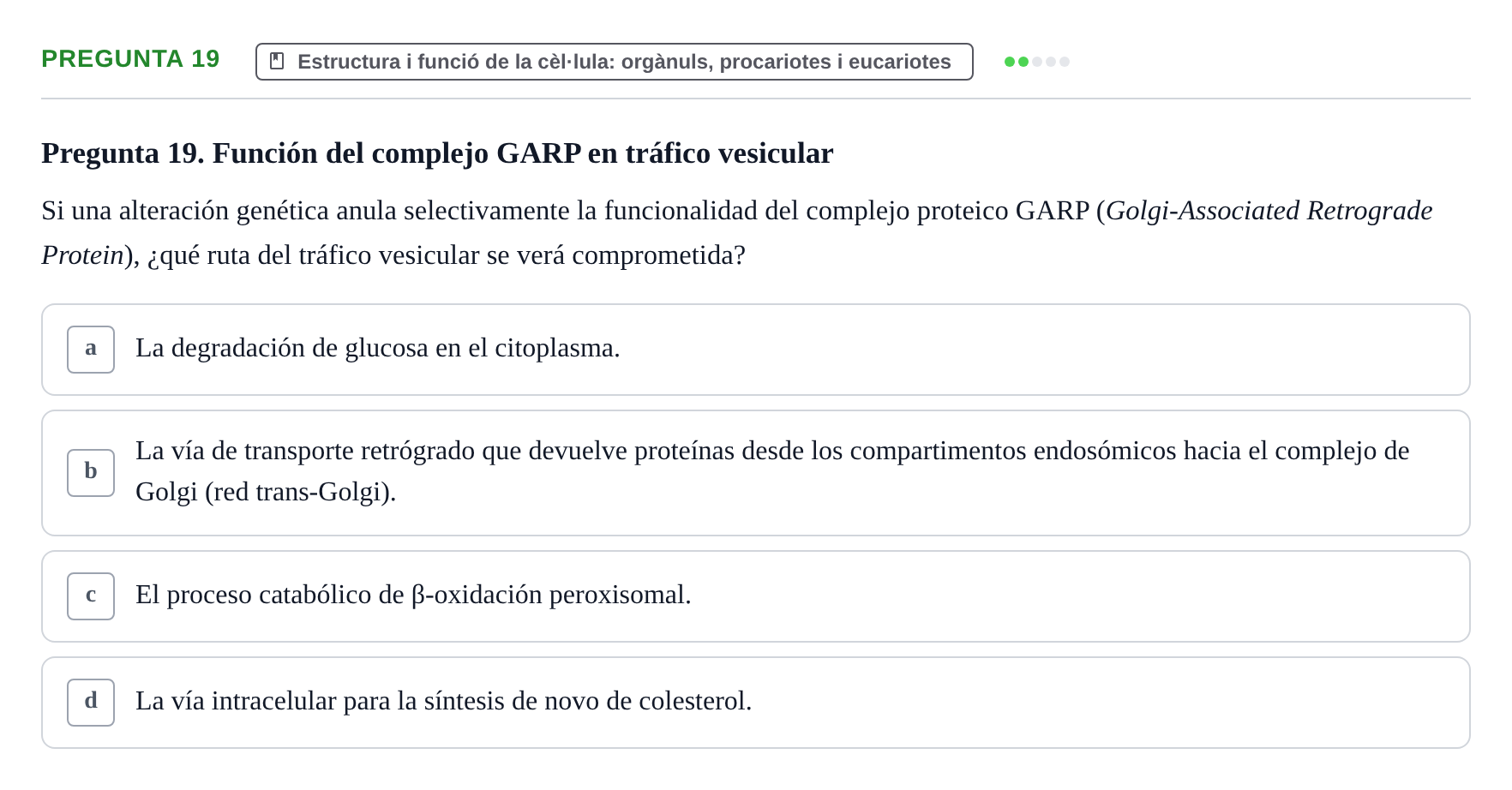 Enunciado: Pregunta 19