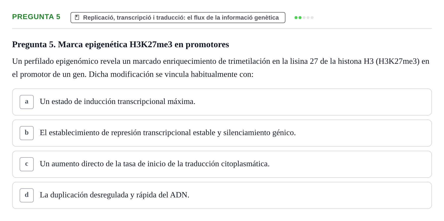 Enunciado: Pregunta 5