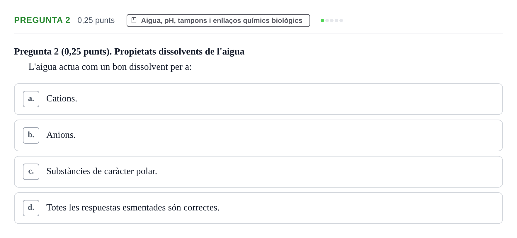 Enunciado: Pregunta 2 · Bioquímica y Metabolismo UDL 2025