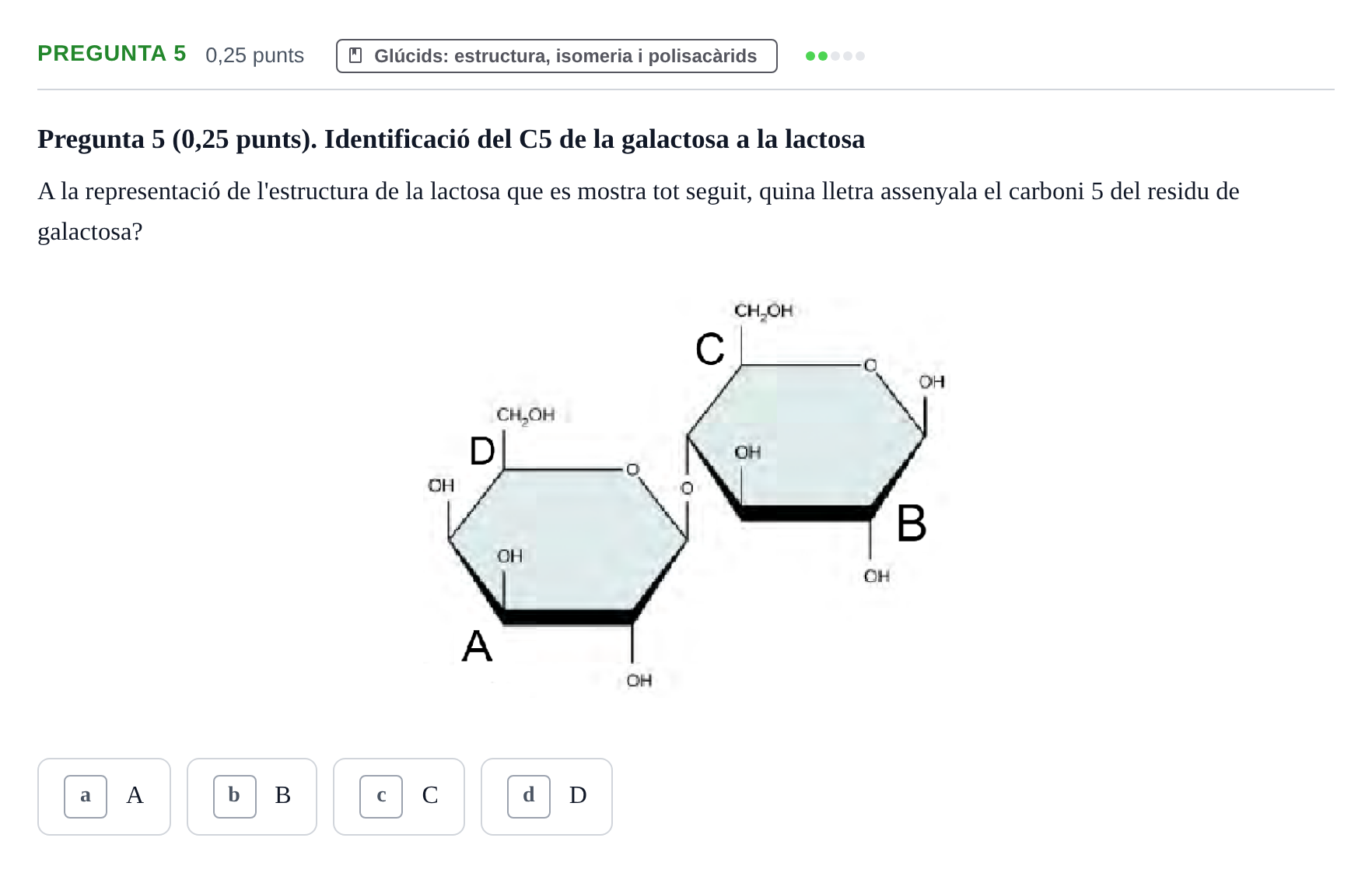 Enunciado: Pregunta 5 · Bioquímica y Metabolismo UDL 2025