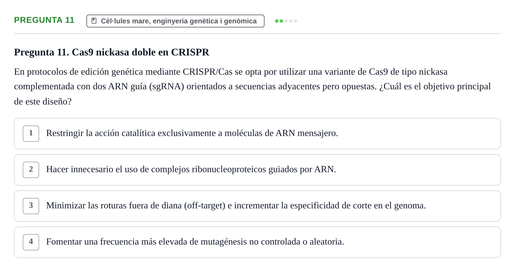 Enunciado: Pregunta 11