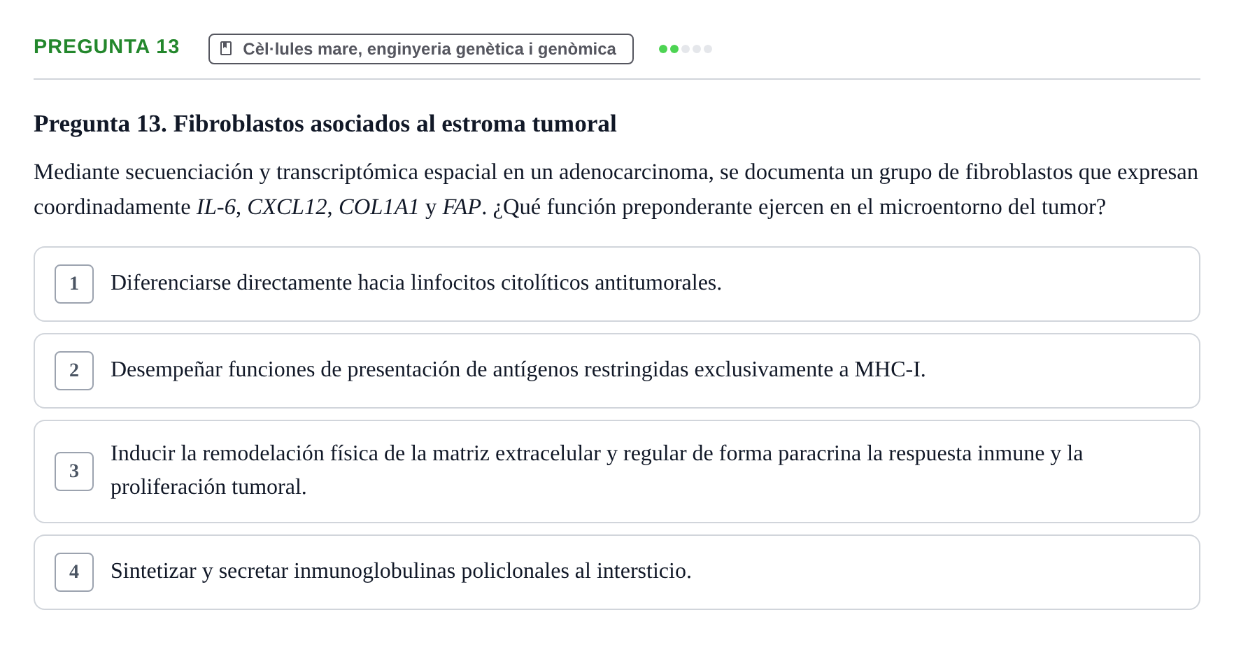 Enunciado: Pregunta 13