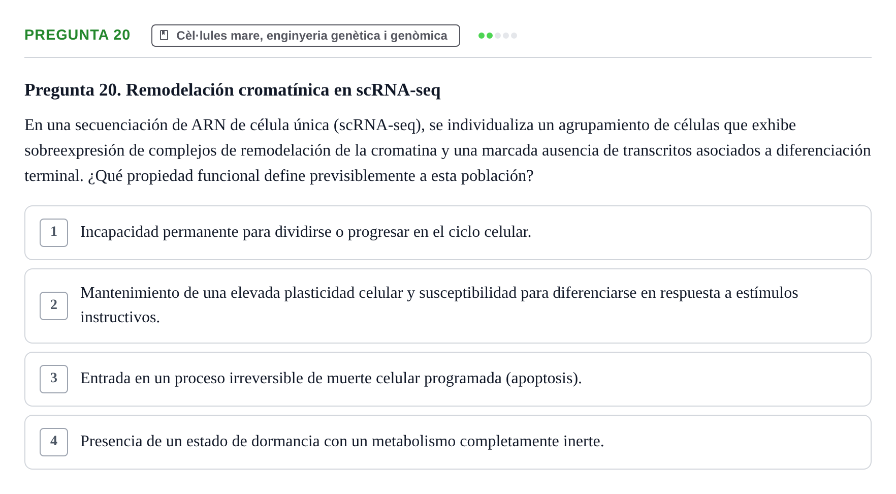 Enunciado: Pregunta 20