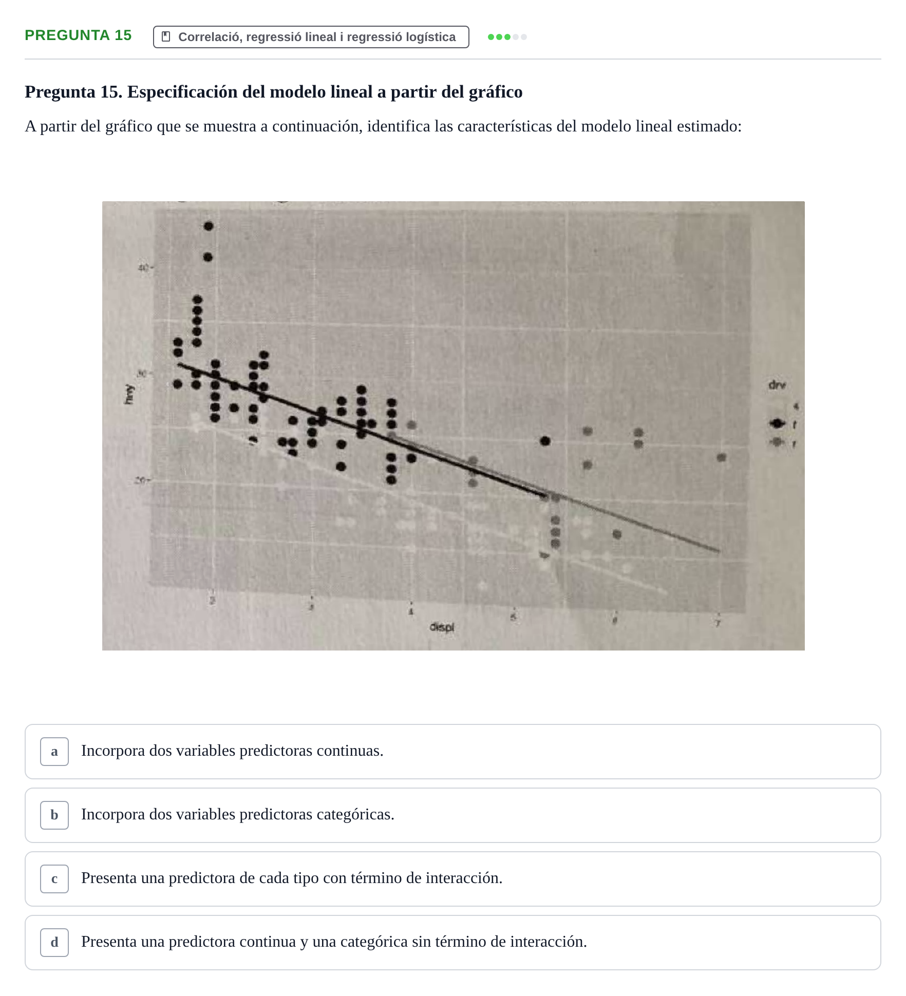 Enunciado: Pregunta 15 · Bioestadística UDL Examen Parcial de Bioestadística