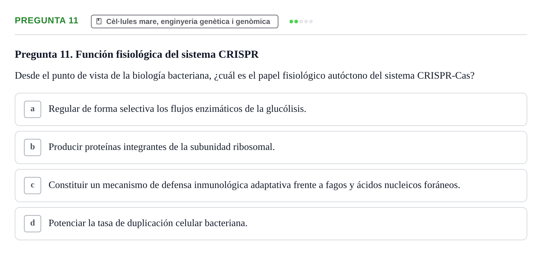 Enunciado: Pregunta 11