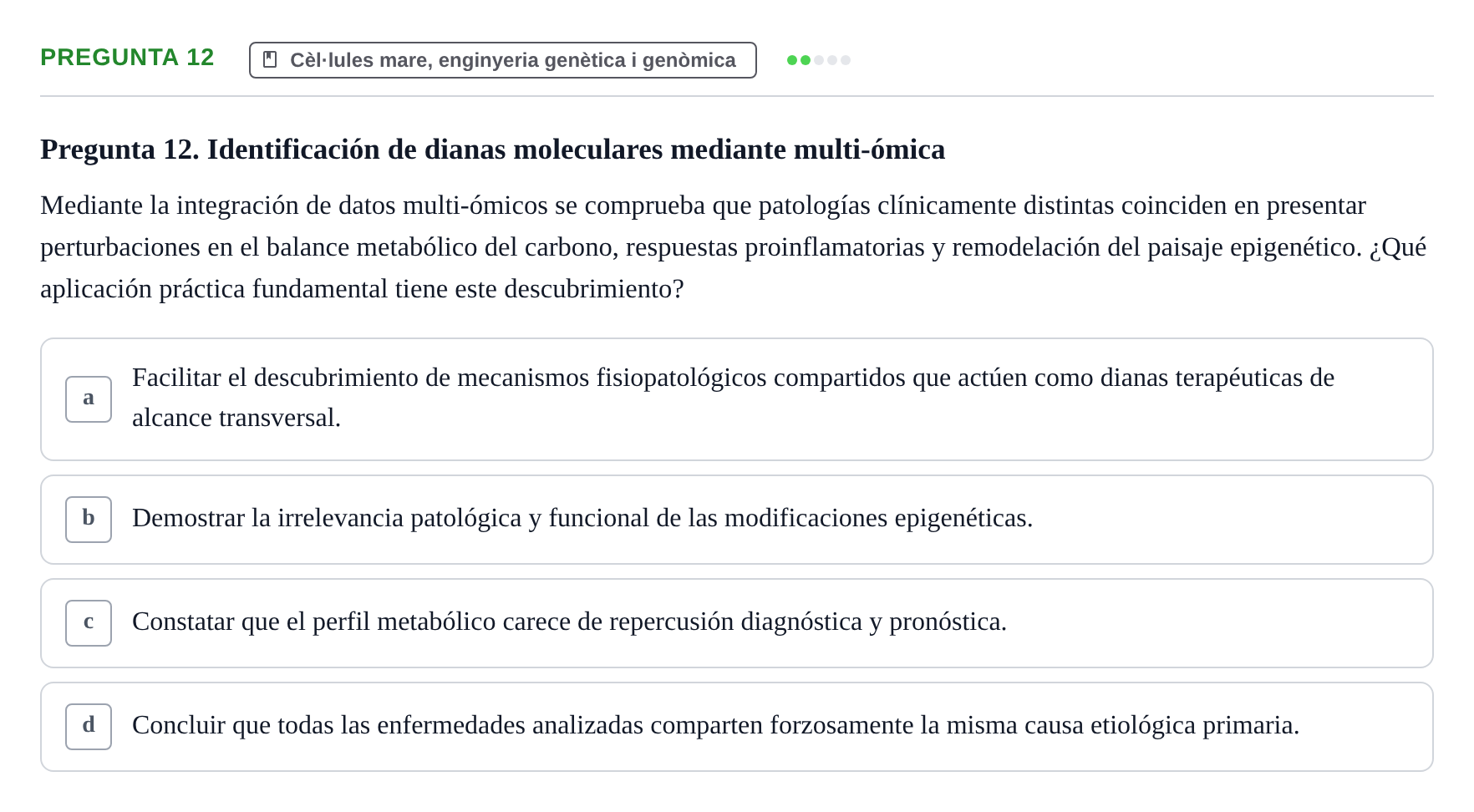 Enunciado: Pregunta 12
