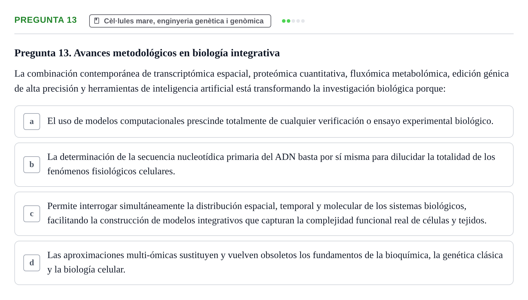 Enunciado: Pregunta 13