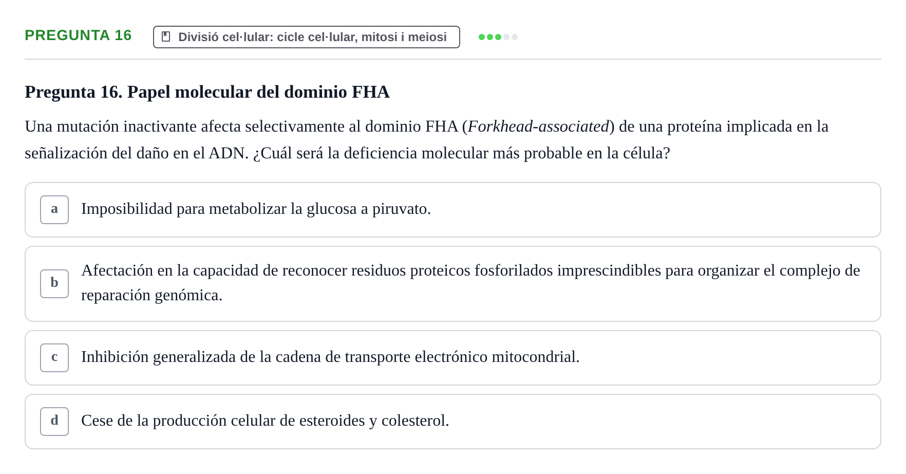 Enunciado: Pregunta 16