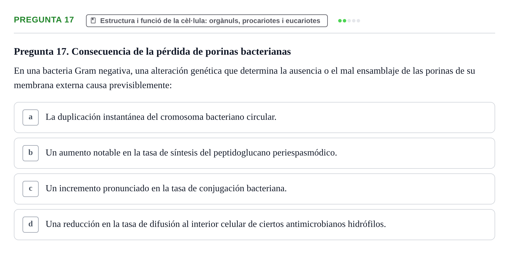 Enunciado: Pregunta 17