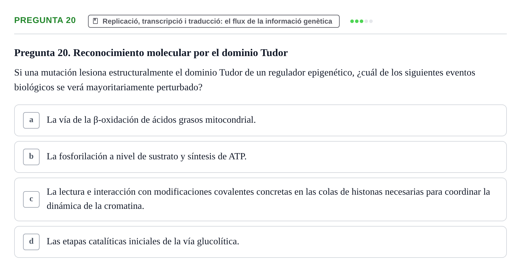 Enunciado: Pregunta 20