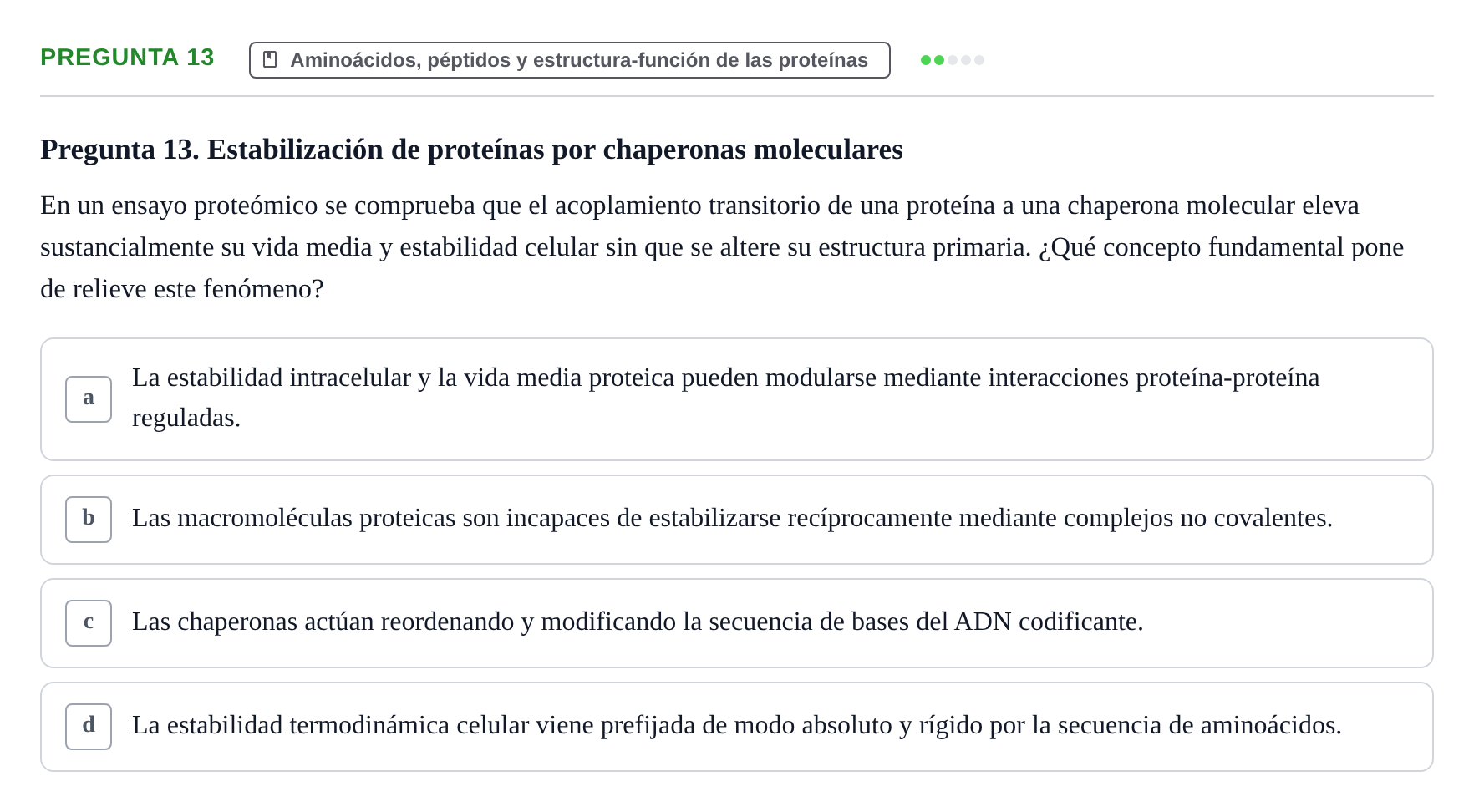 Enunciado: Pregunta 13