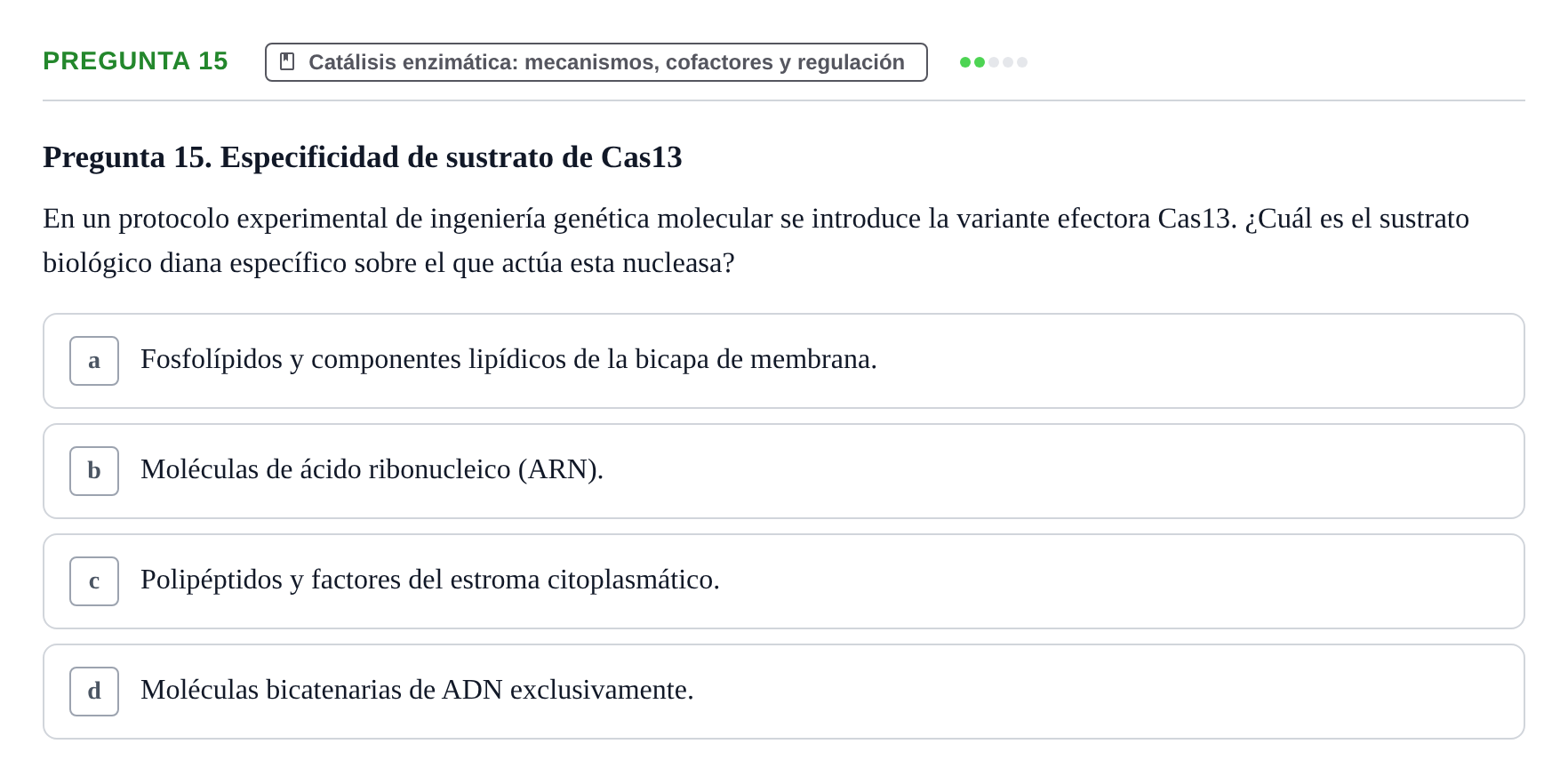 Enunciado: Pregunta 15