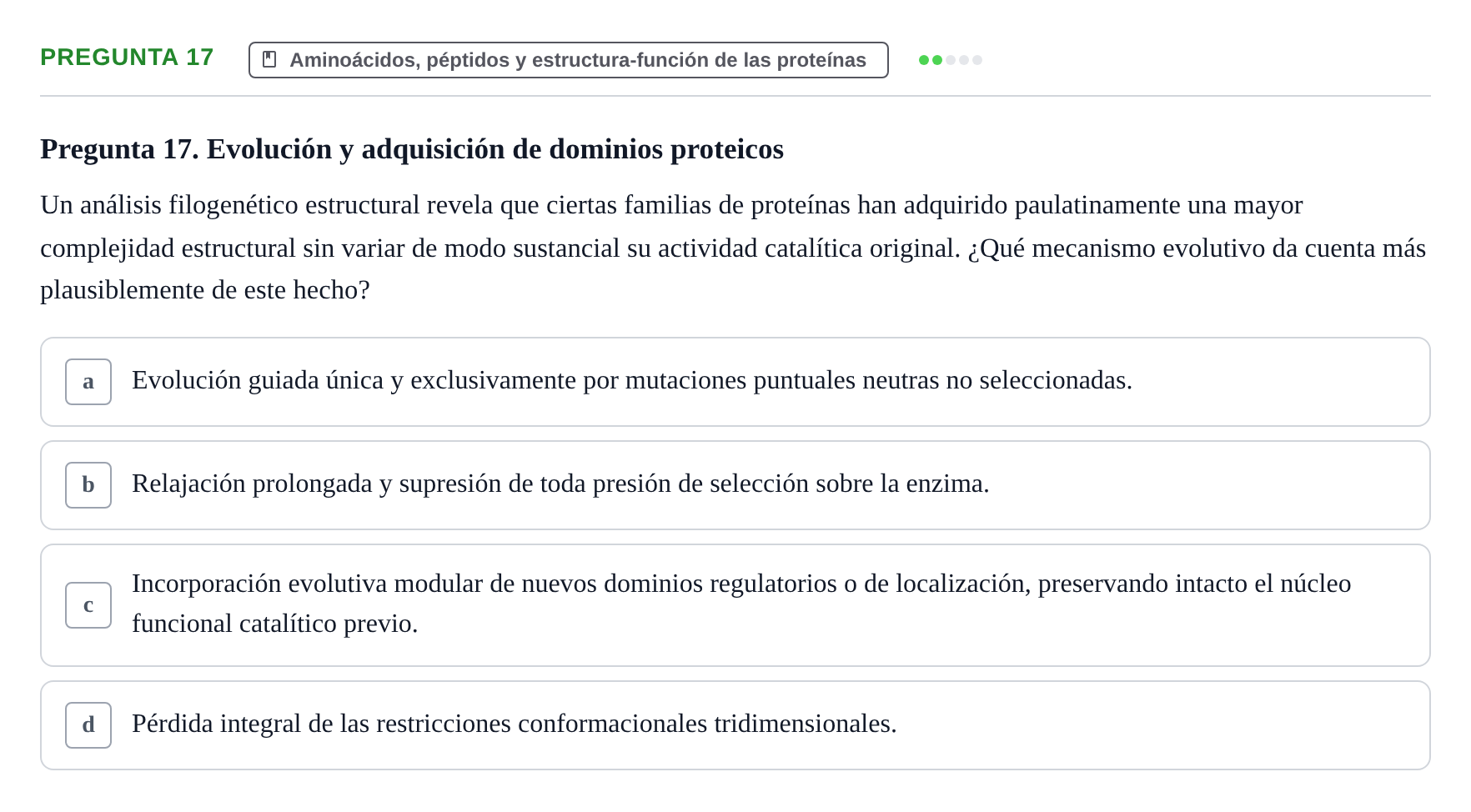 Enunciado: Pregunta 17