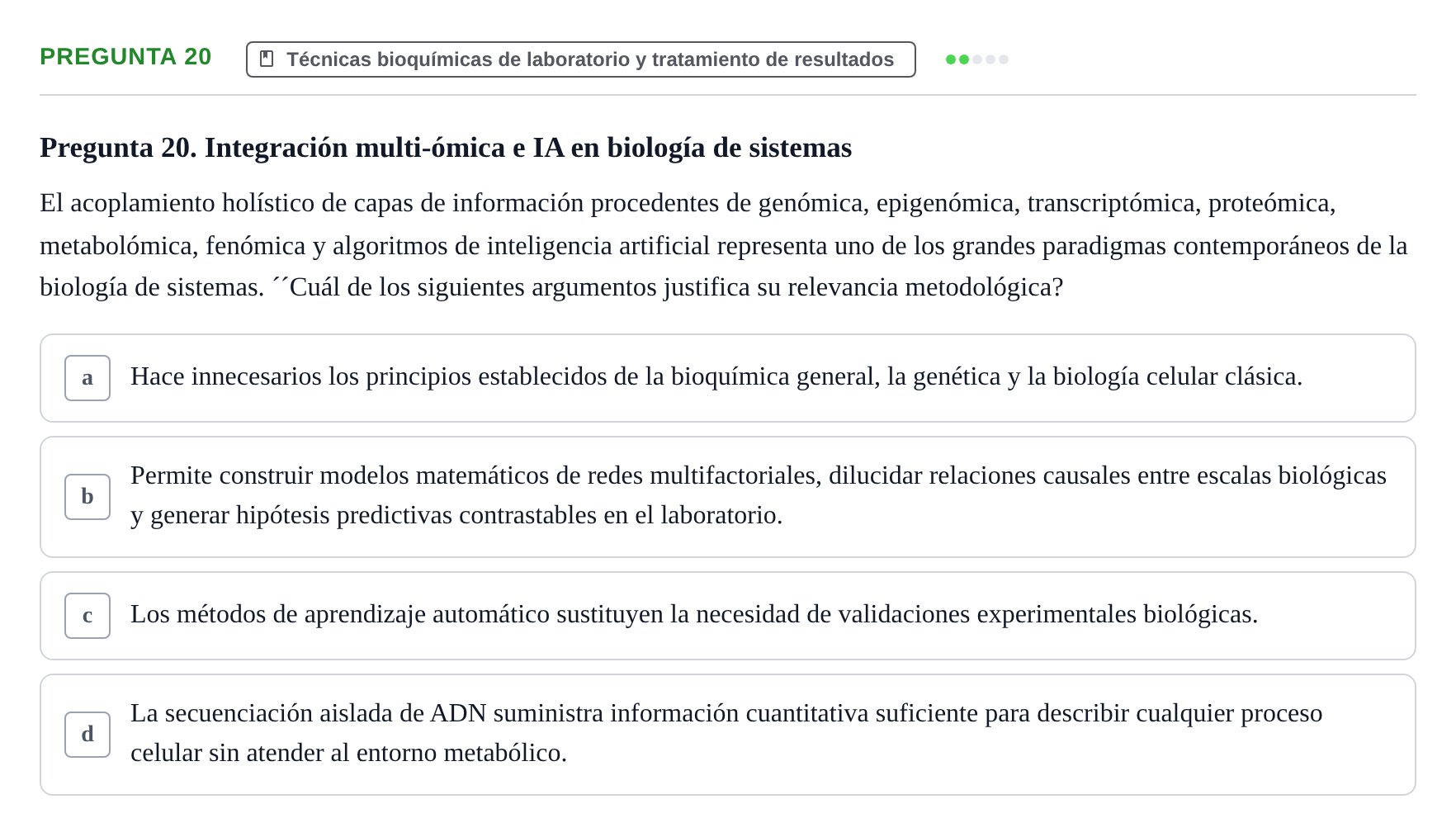 Enunciado: Pregunta 20