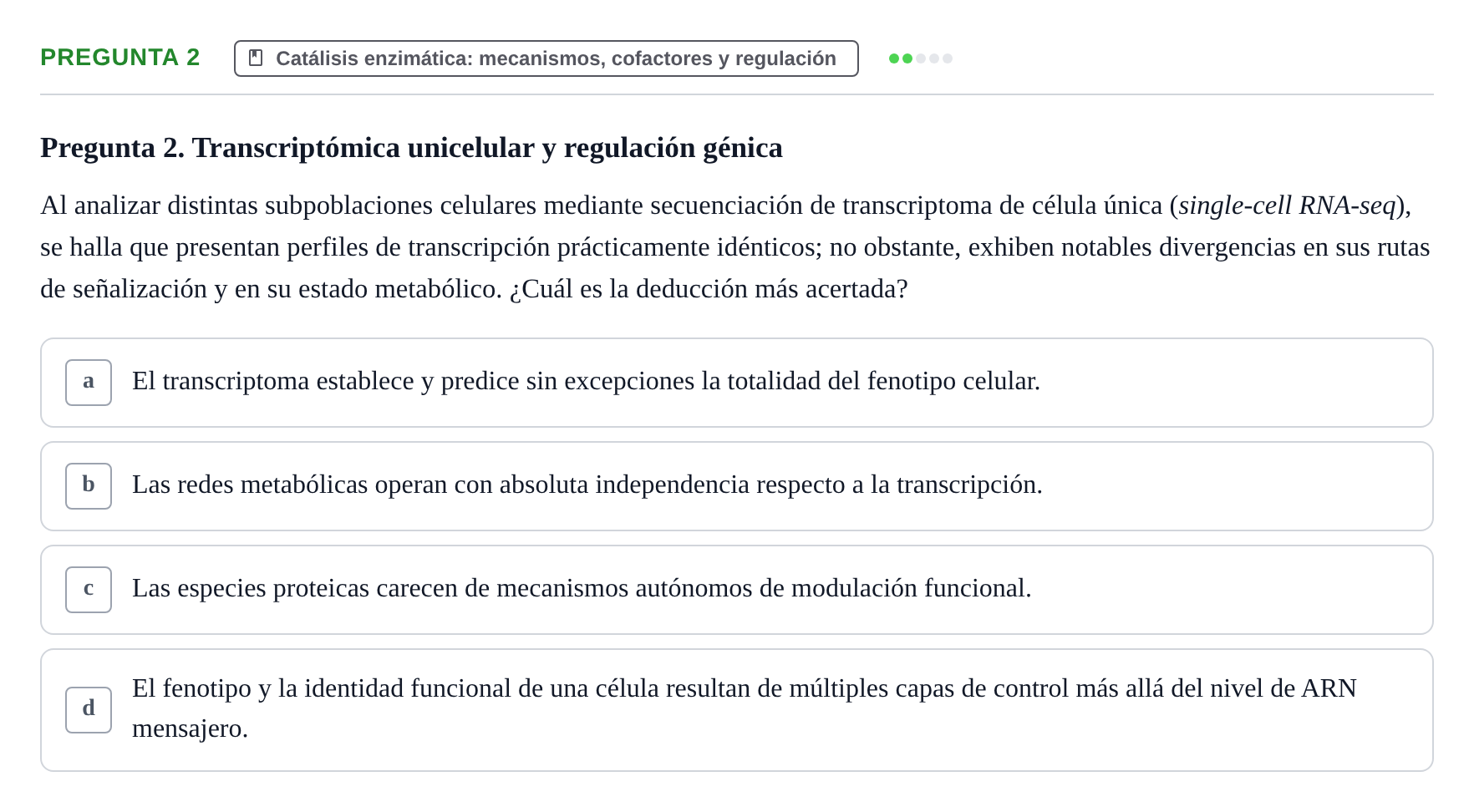 Enunciado: Pregunta 2