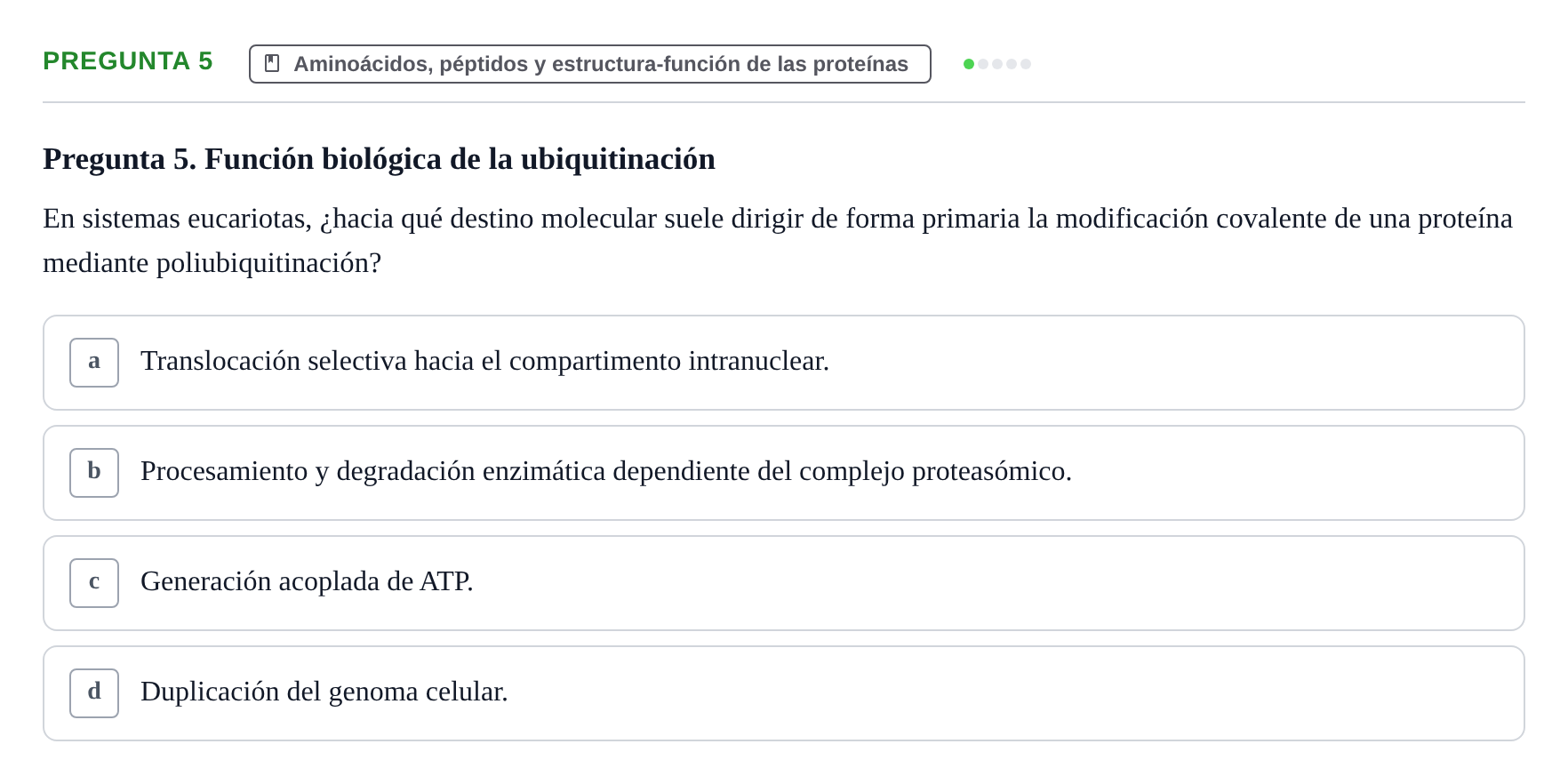 Enunciado: Pregunta 5