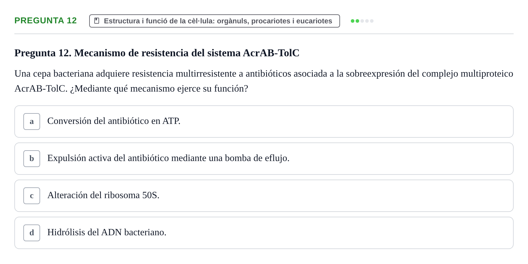 Enunciado: Pregunta 12