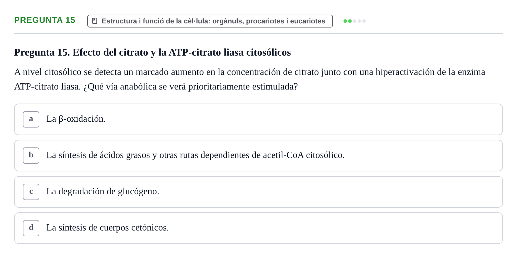 Enunciado: Pregunta 15