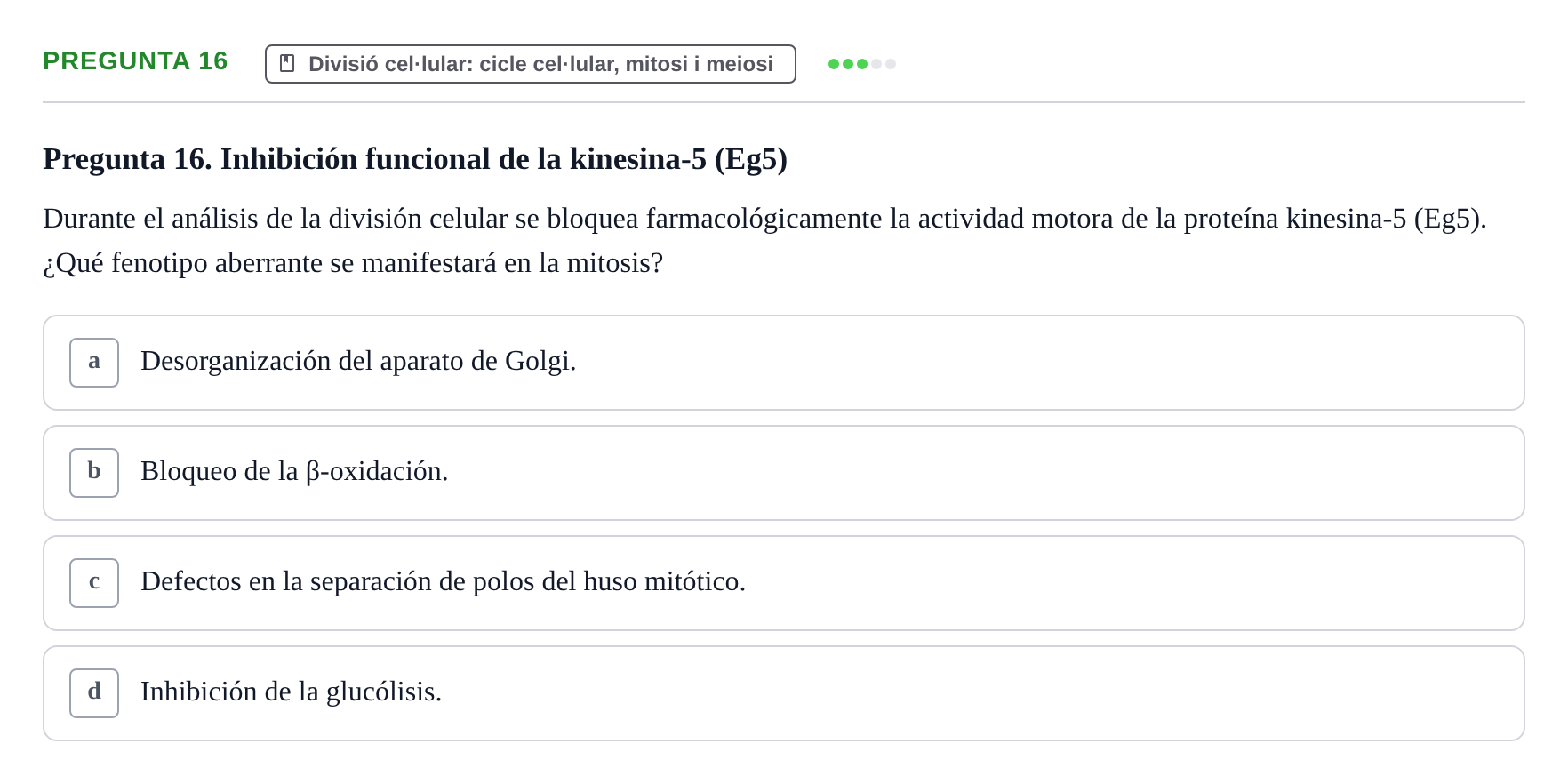 Enunciado: Pregunta 16