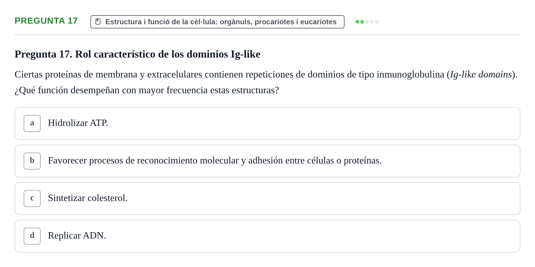 Enunciado: Pregunta 17