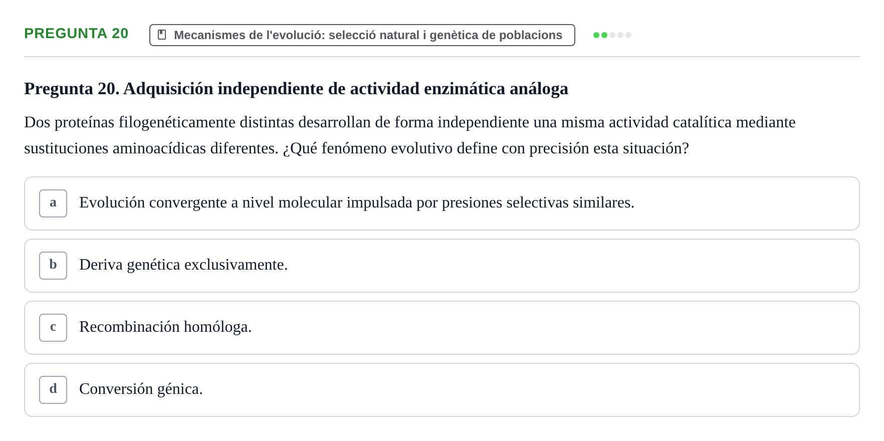 Enunciado: Pregunta 20