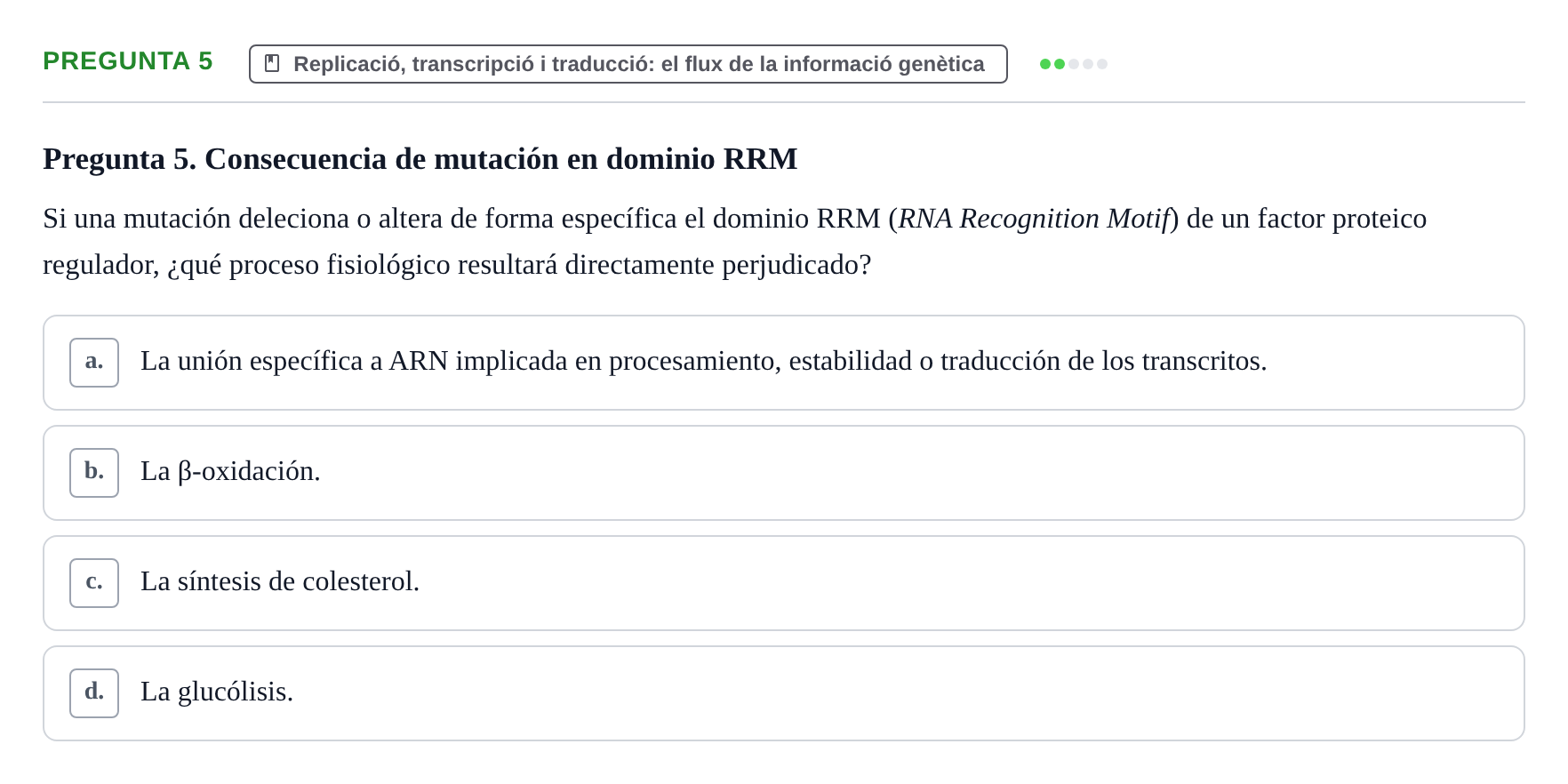 Enunciado: Pregunta 5
