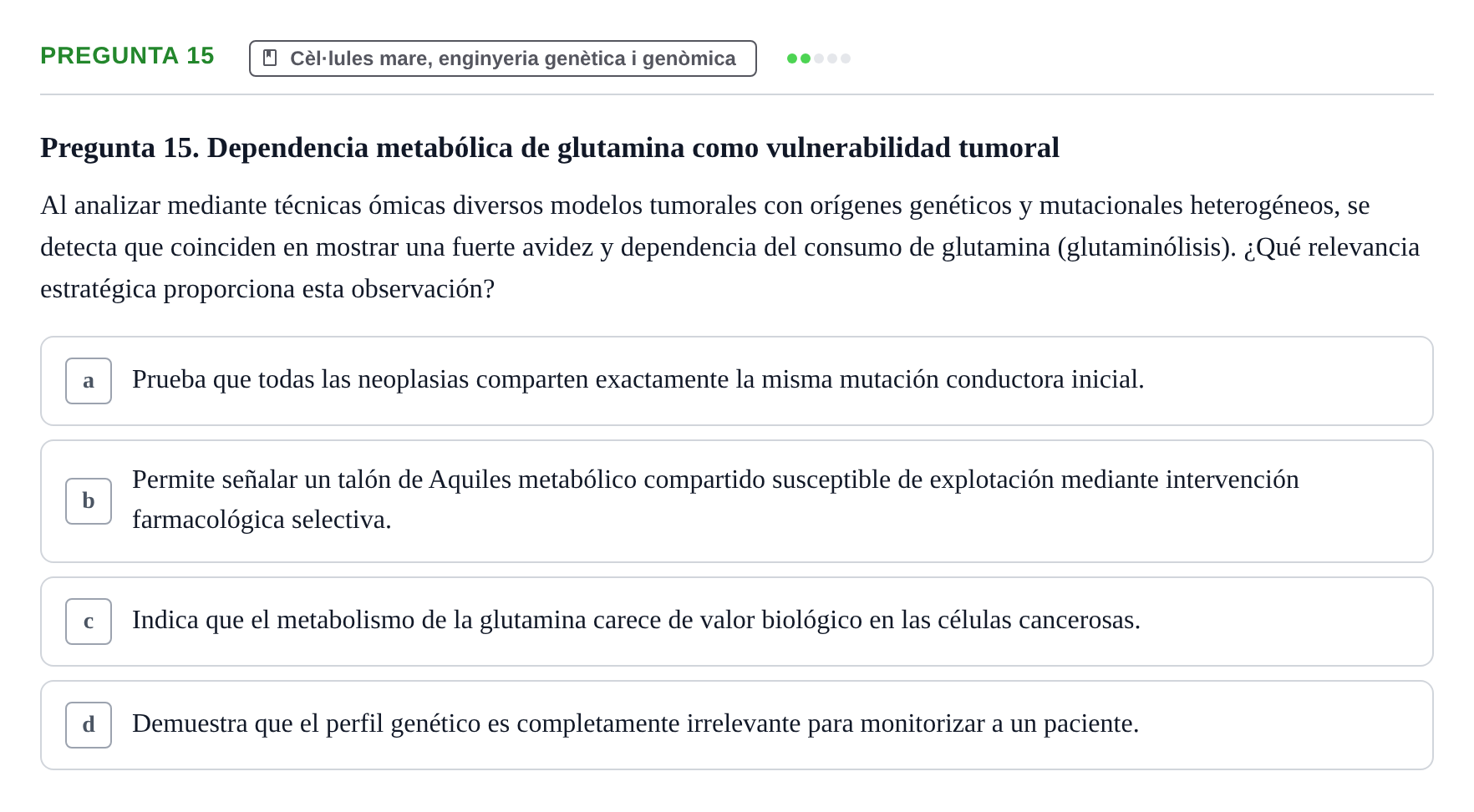 Enunciado: Pregunta 15