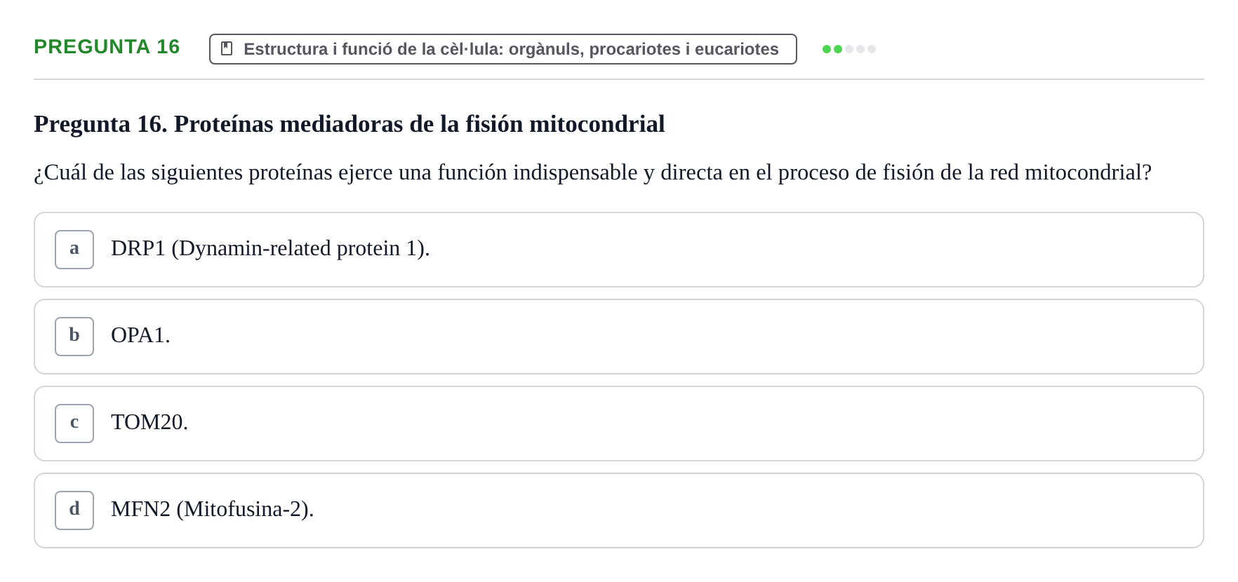 Enunciado: Pregunta 16