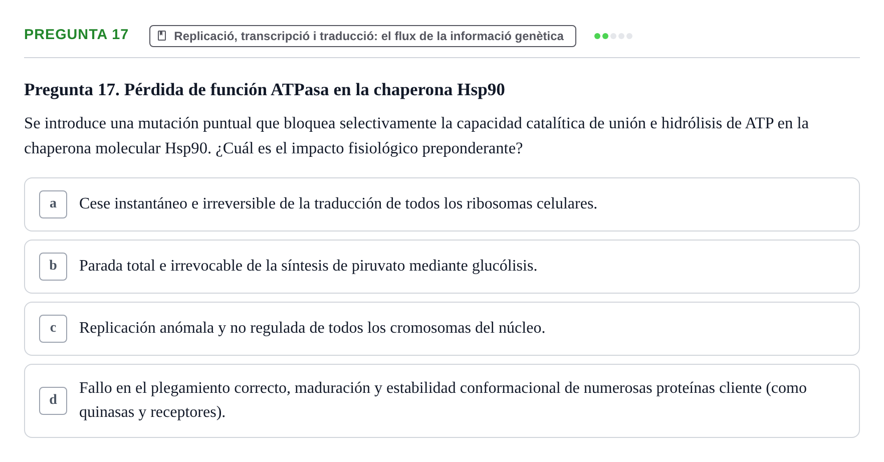 Enunciado: Pregunta 17