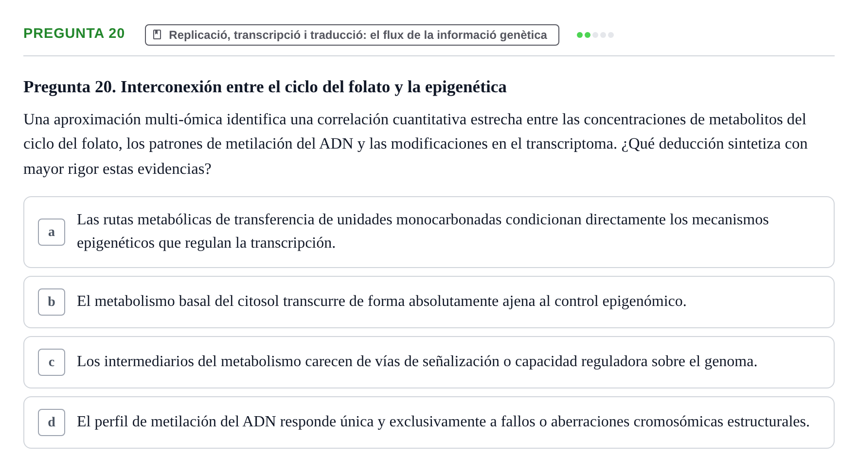 Enunciado: Pregunta 20