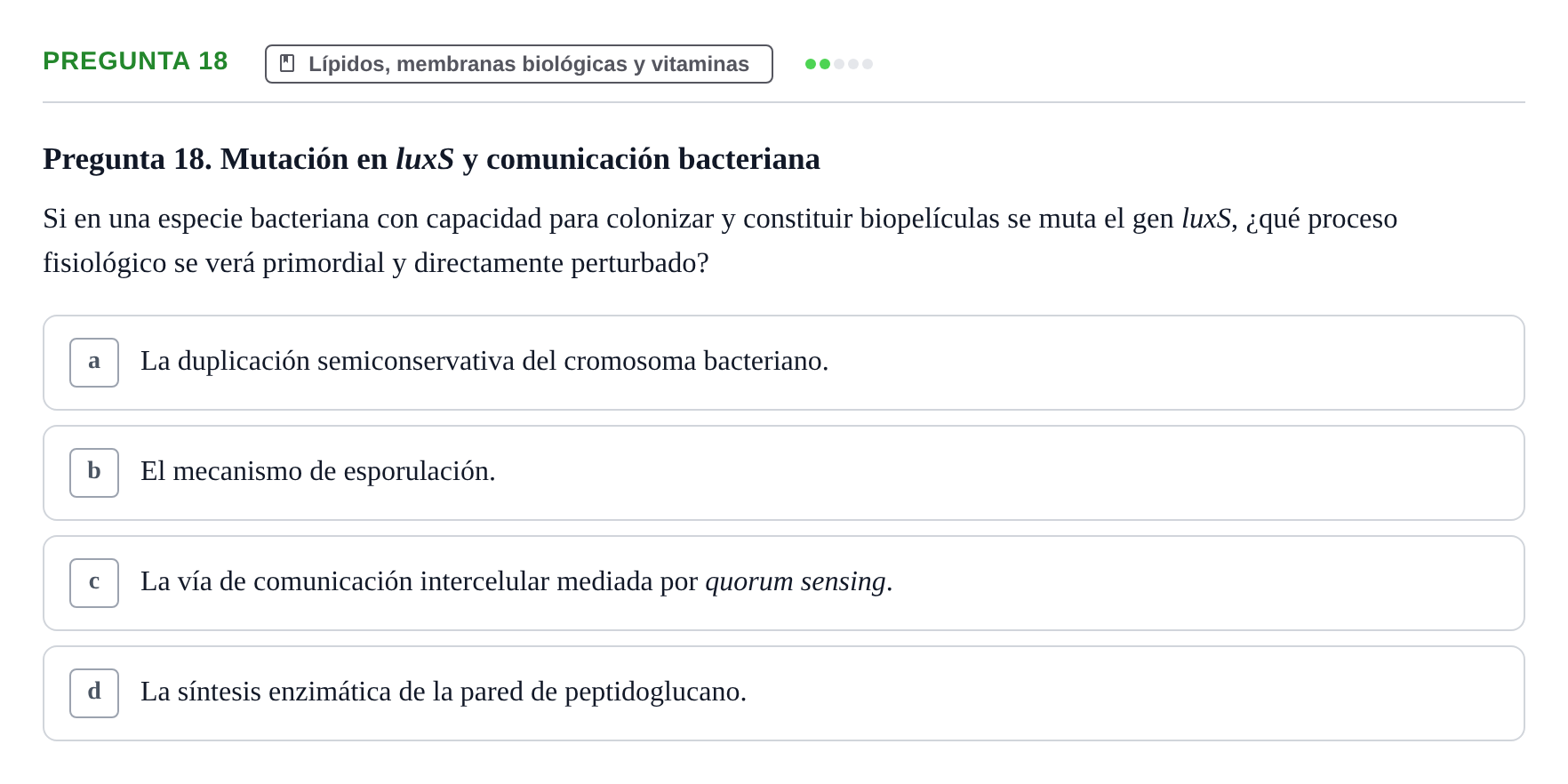 Enunciado: Pregunta 18