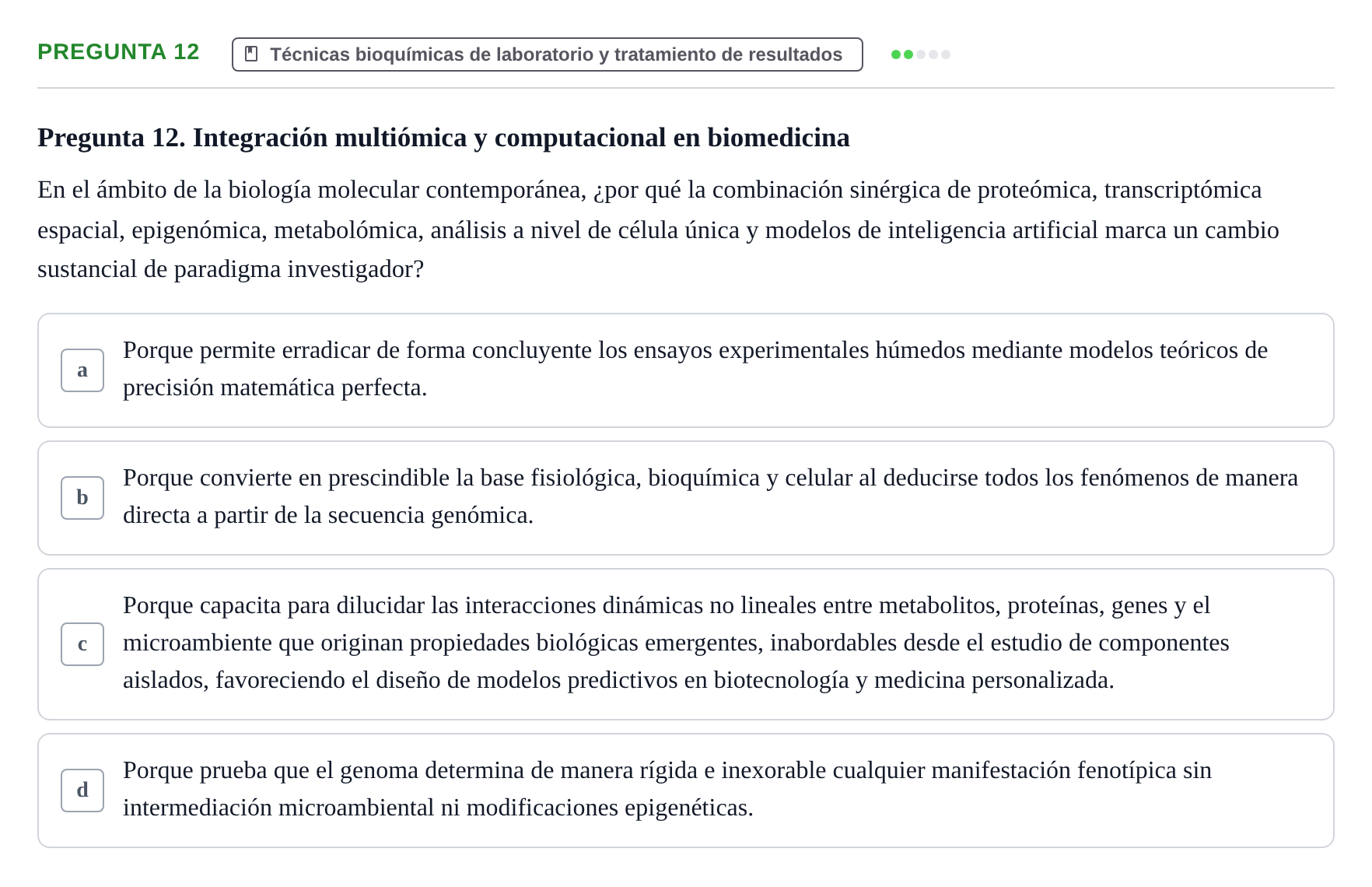 Enunciado: Pregunta 12