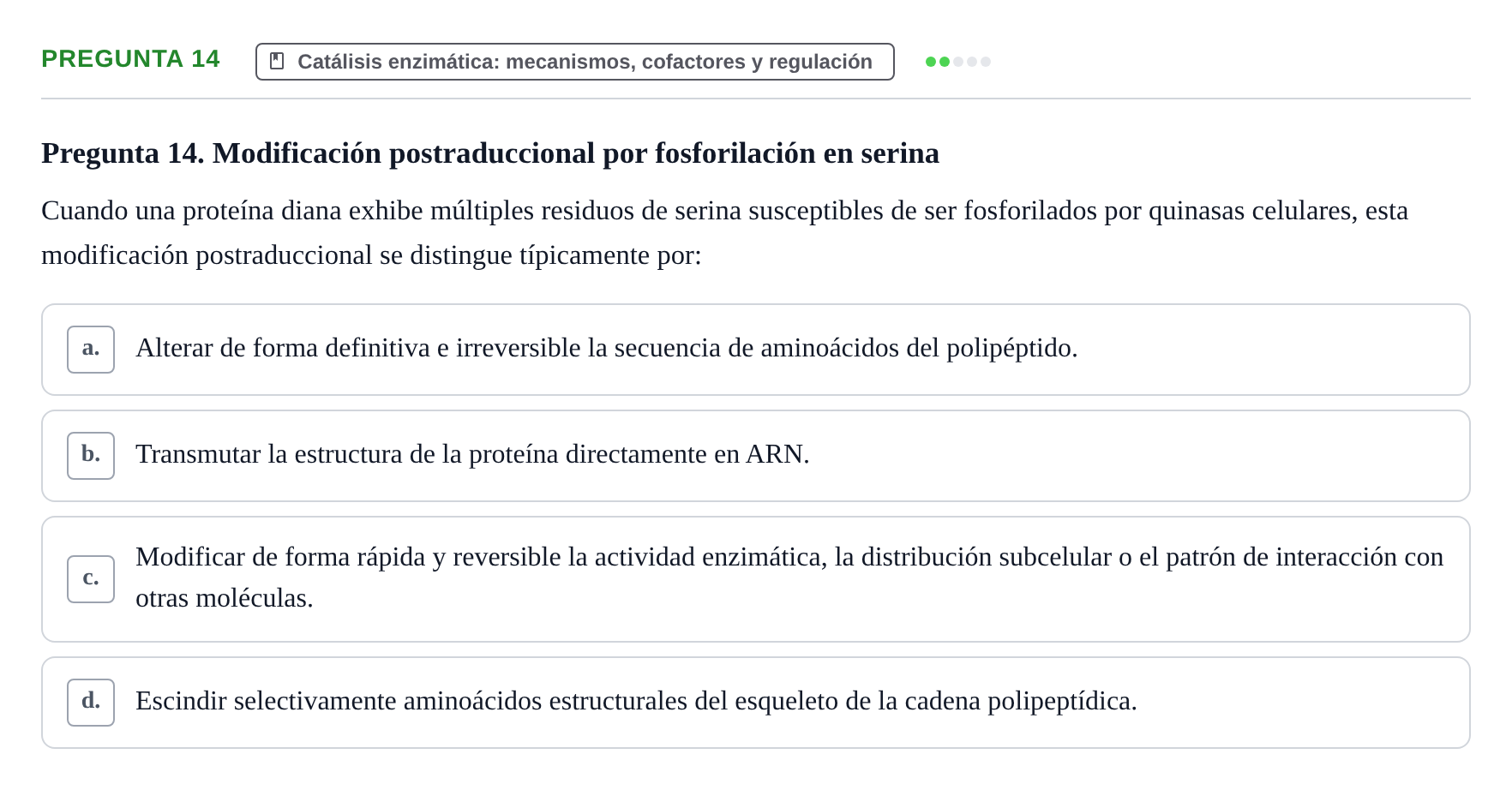 Enunciado: Pregunta 14