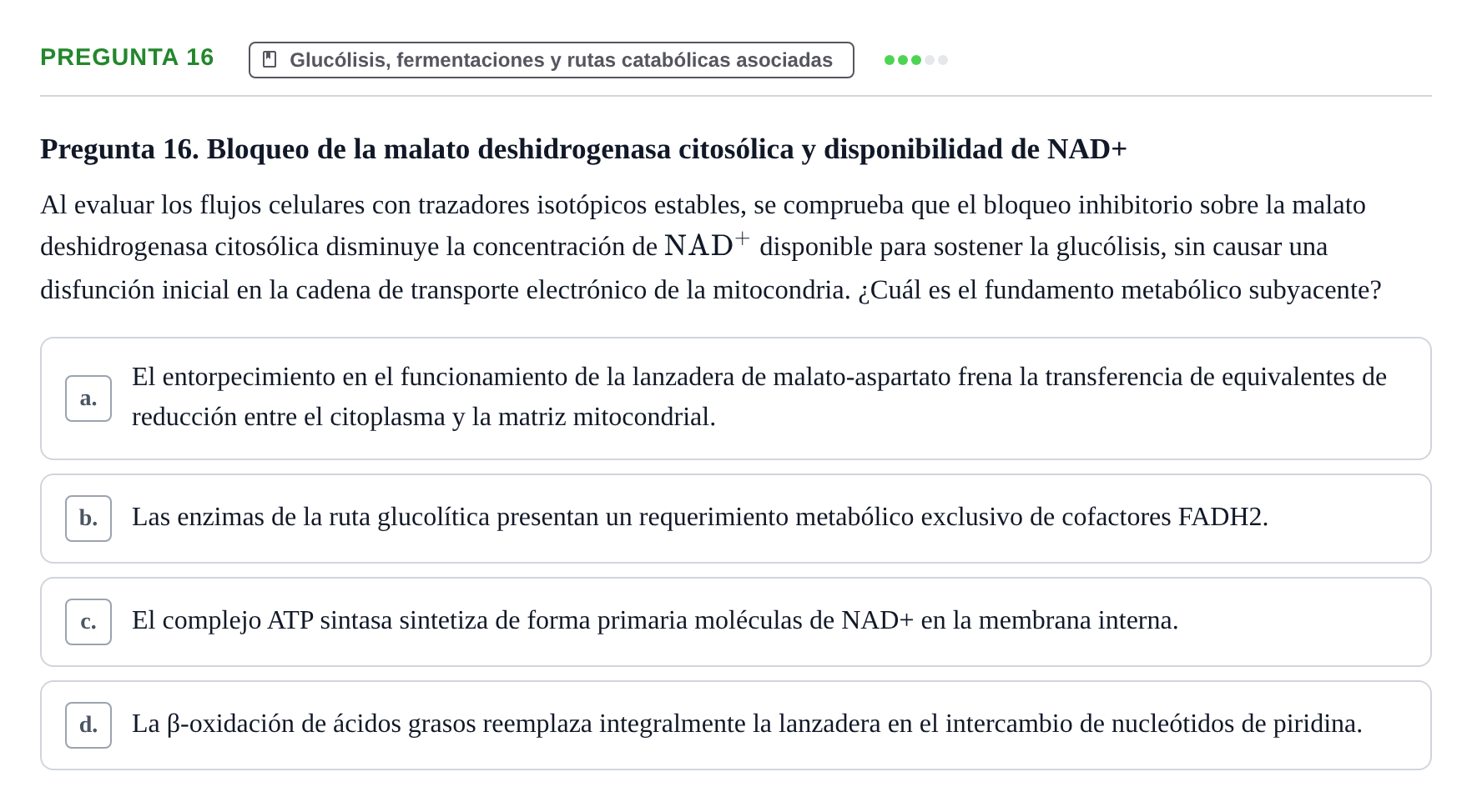 Enunciado: Pregunta 16