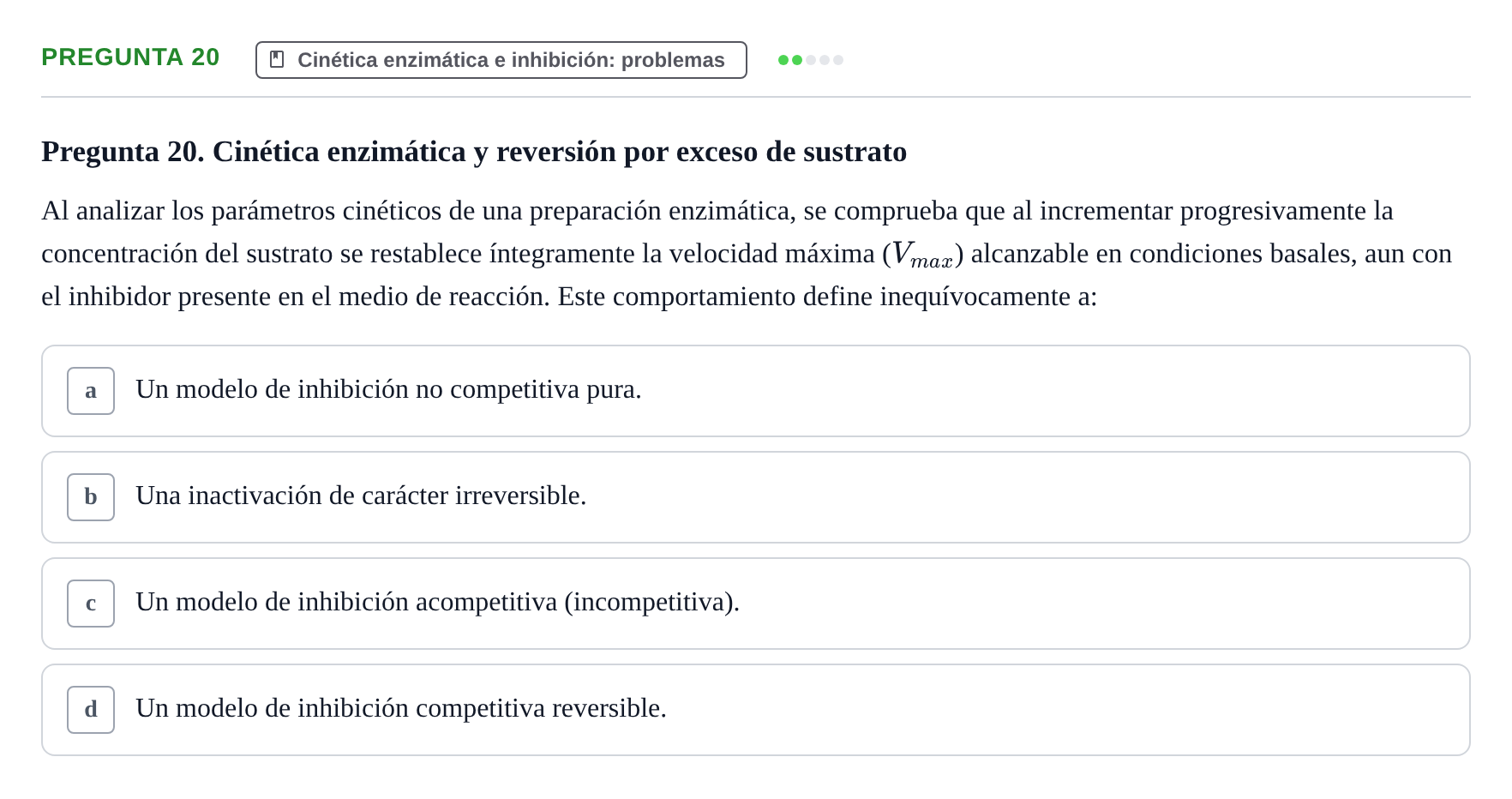 Enunciado: Pregunta 20