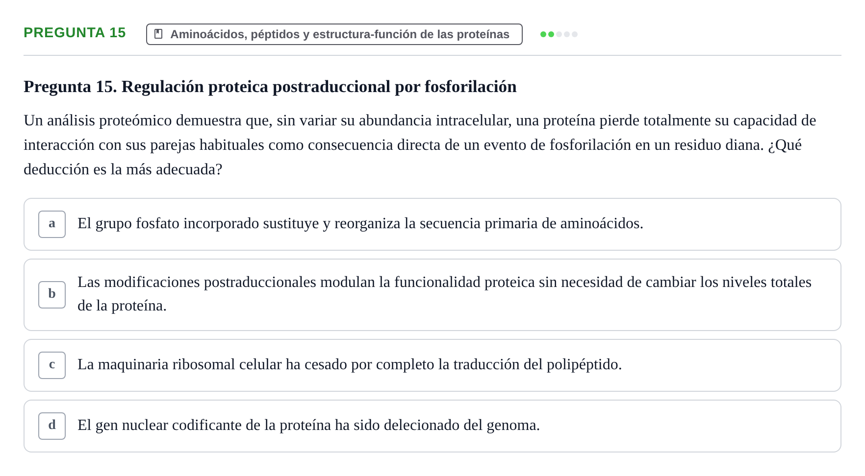 Enunciado: Pregunta 15