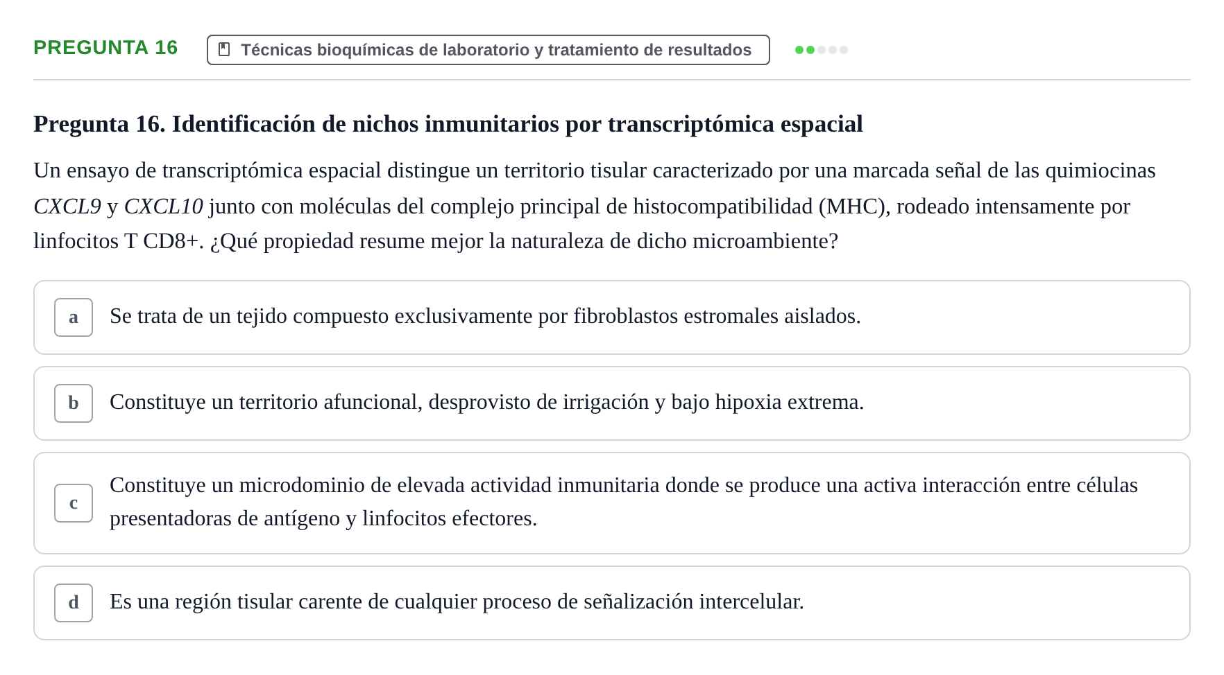 Enunciado: Pregunta 16