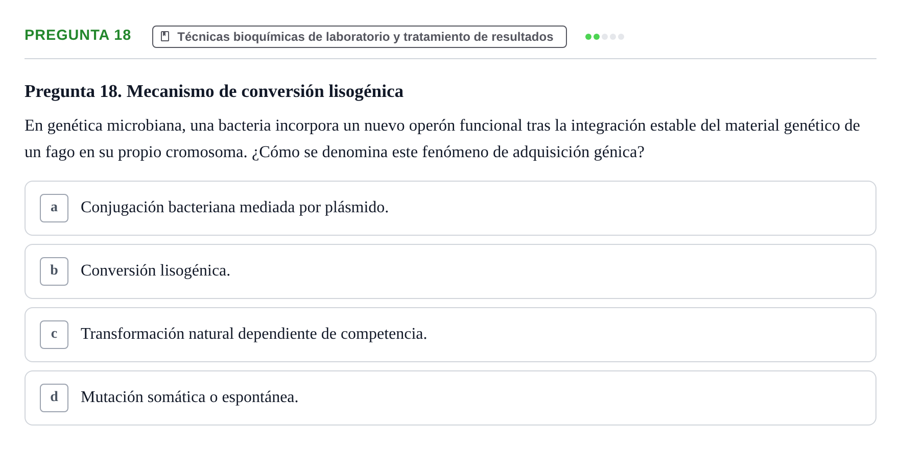Enunciado: Pregunta 18
