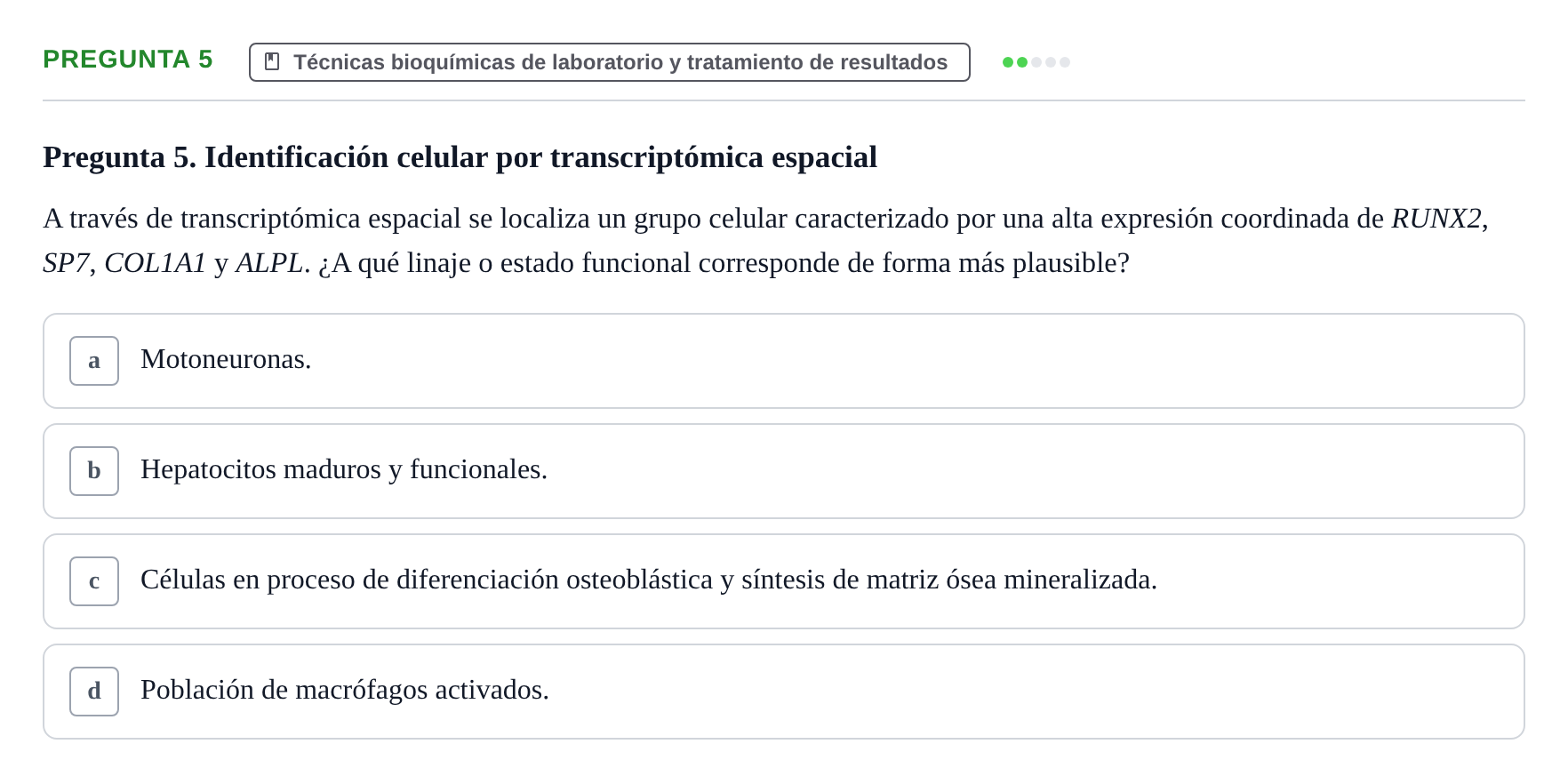 Enunciado: Pregunta 5
