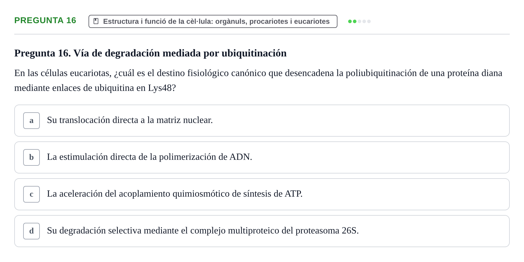 Enunciado: Pregunta 16