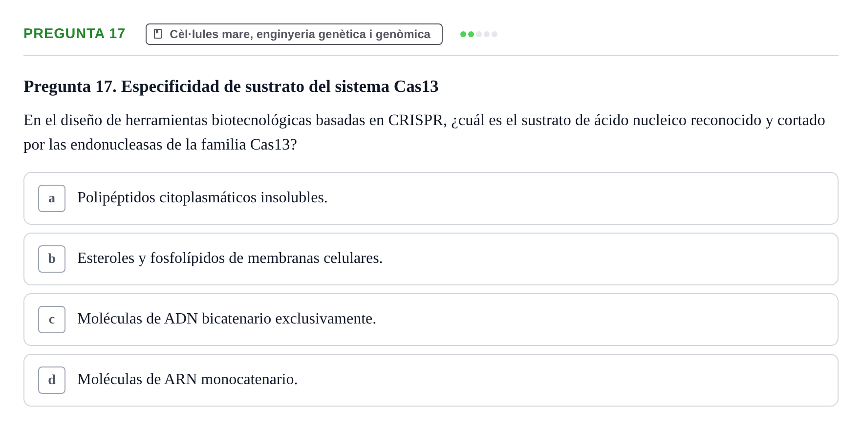 Enunciado: Pregunta 17