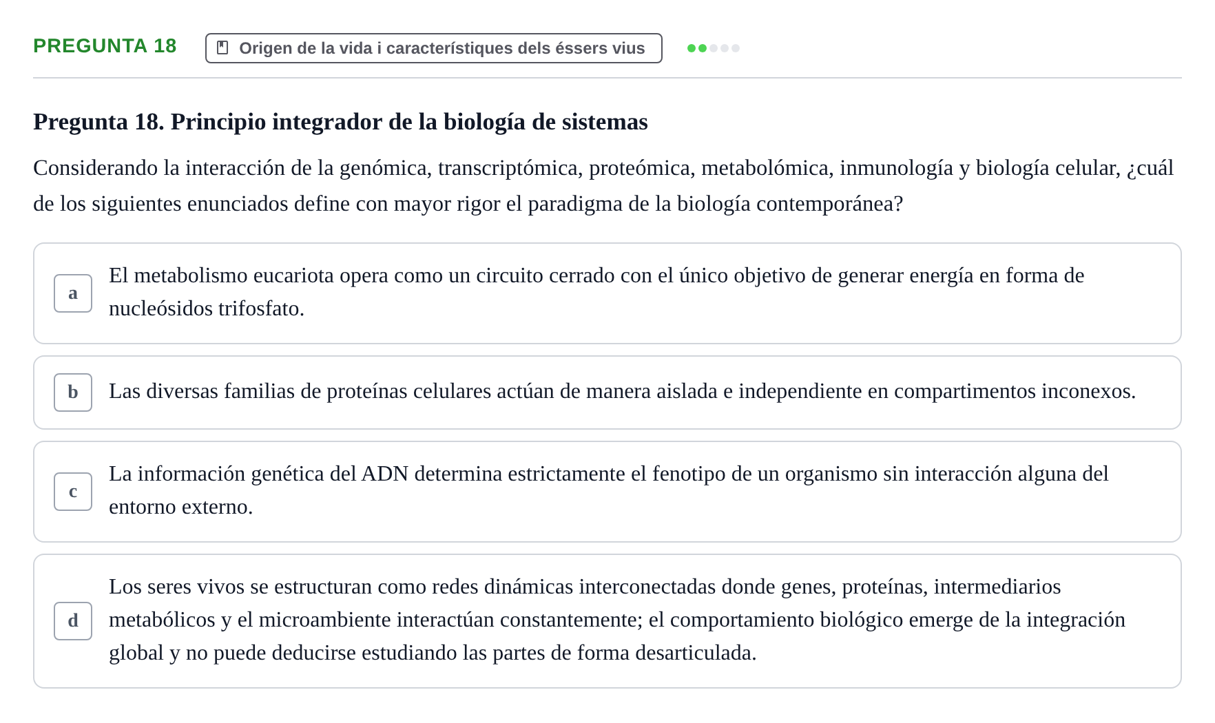 Enunciado: Pregunta 18