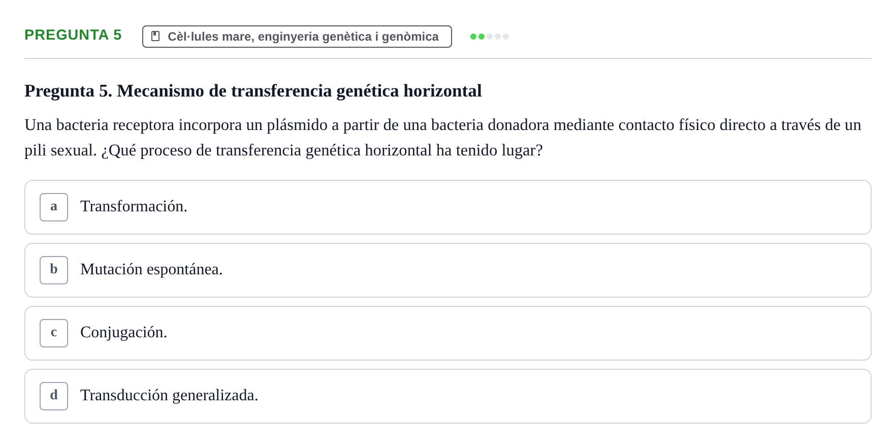 Enunciado: Pregunta 5