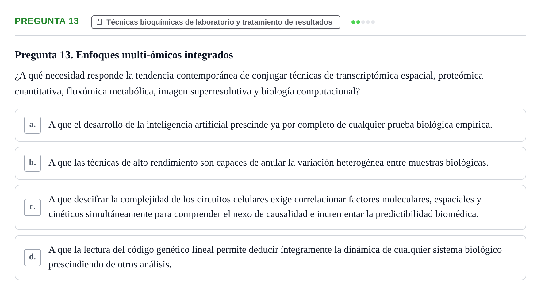 Enunciado: Pregunta 13