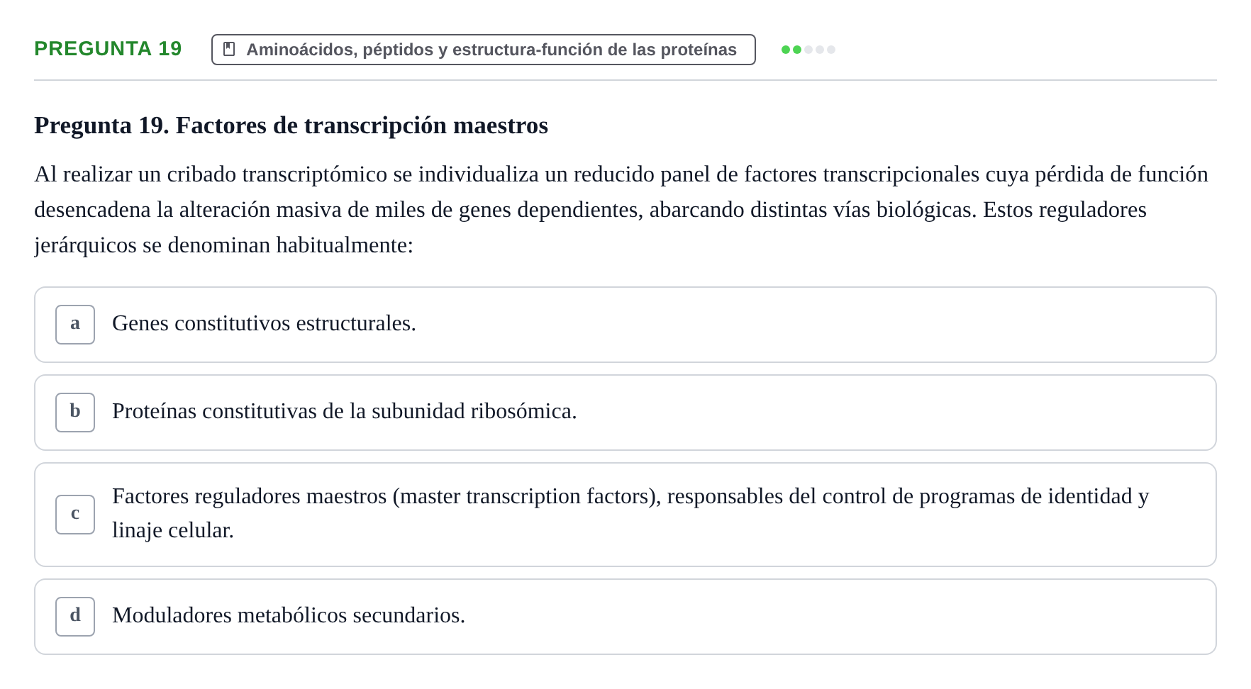 Enunciado: Pregunta 19