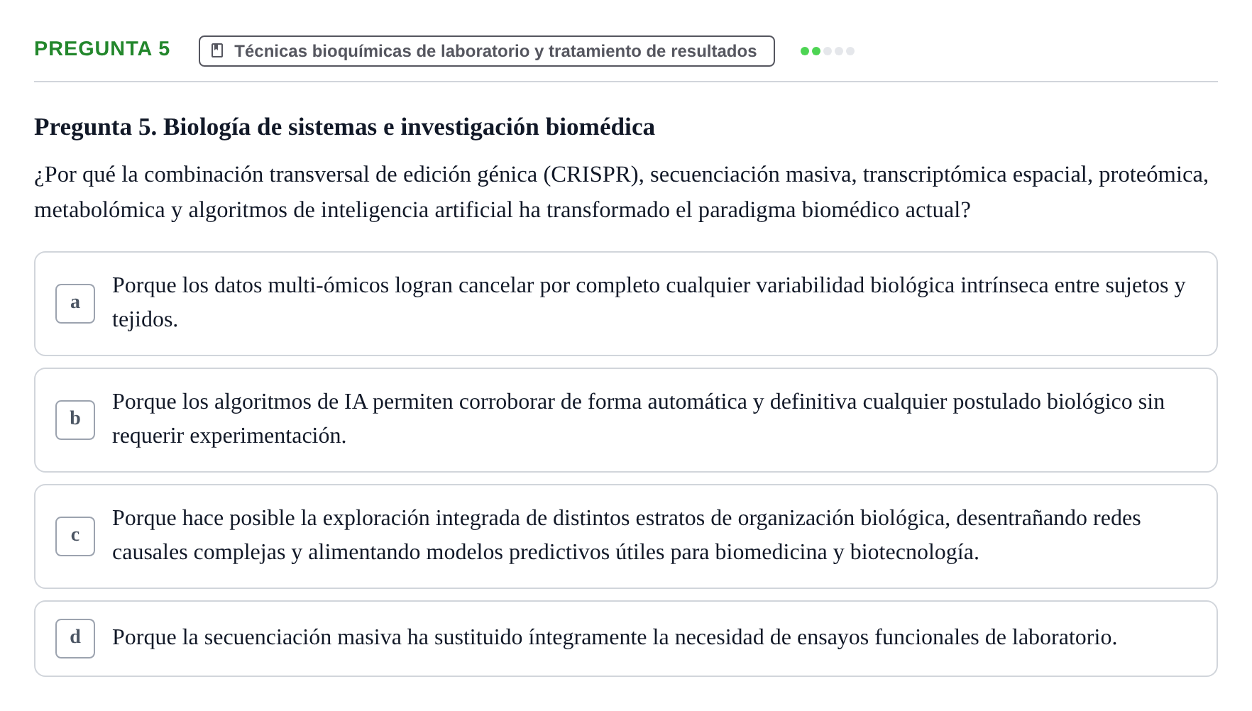 Enunciado: Pregunta 5