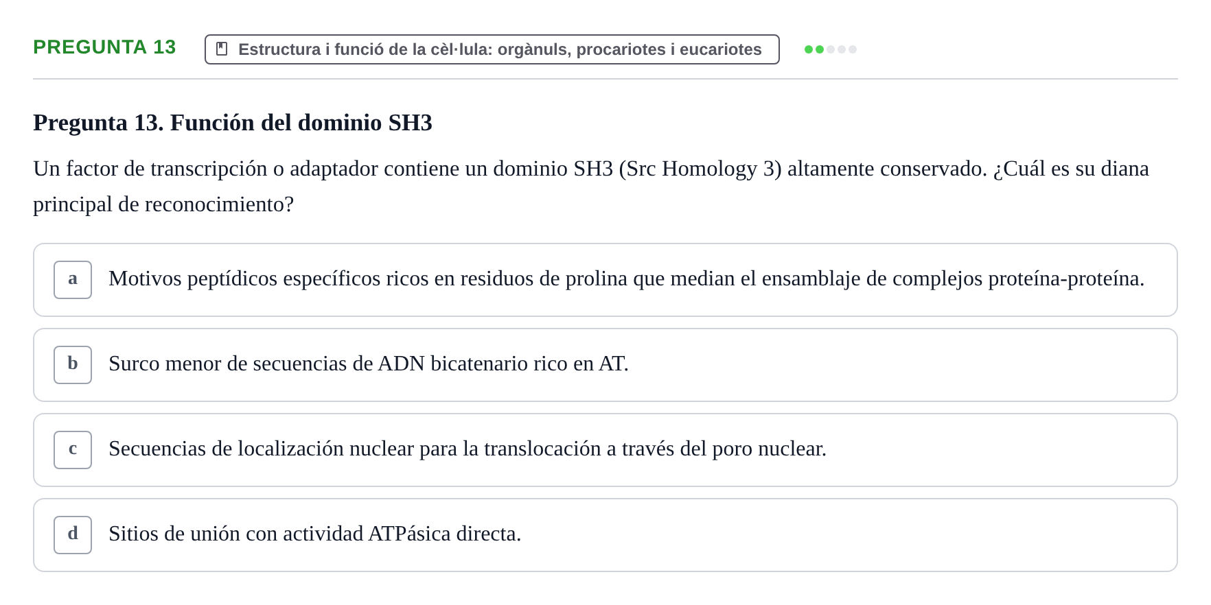 Enunciado: Pregunta 13