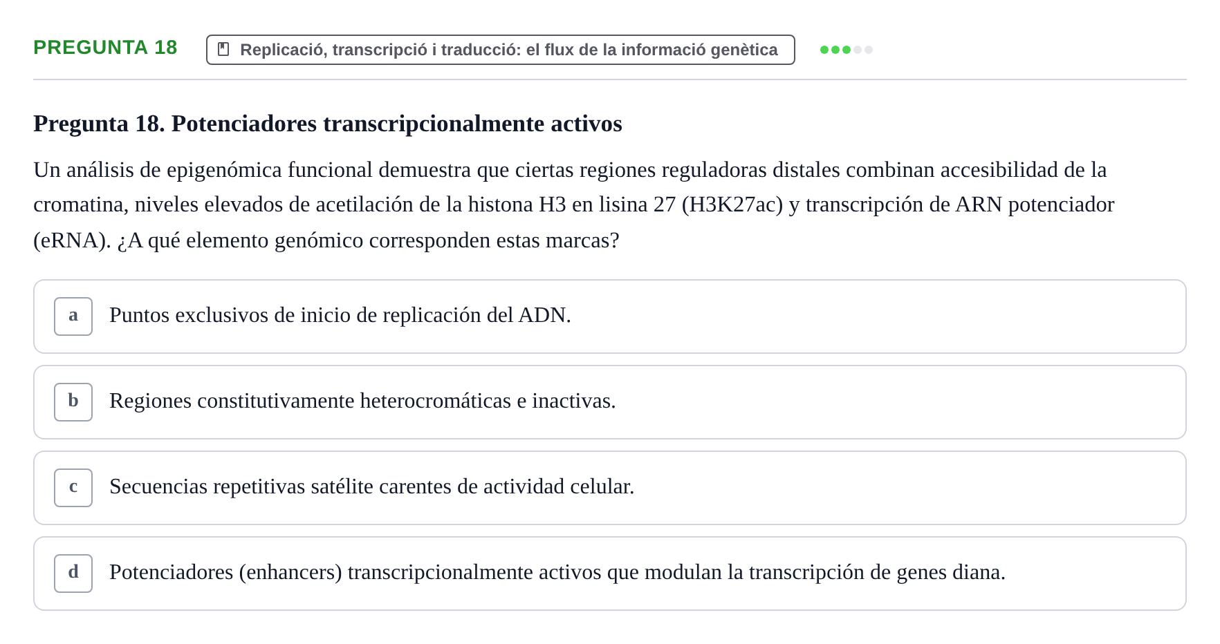 Enunciado: Pregunta 18
